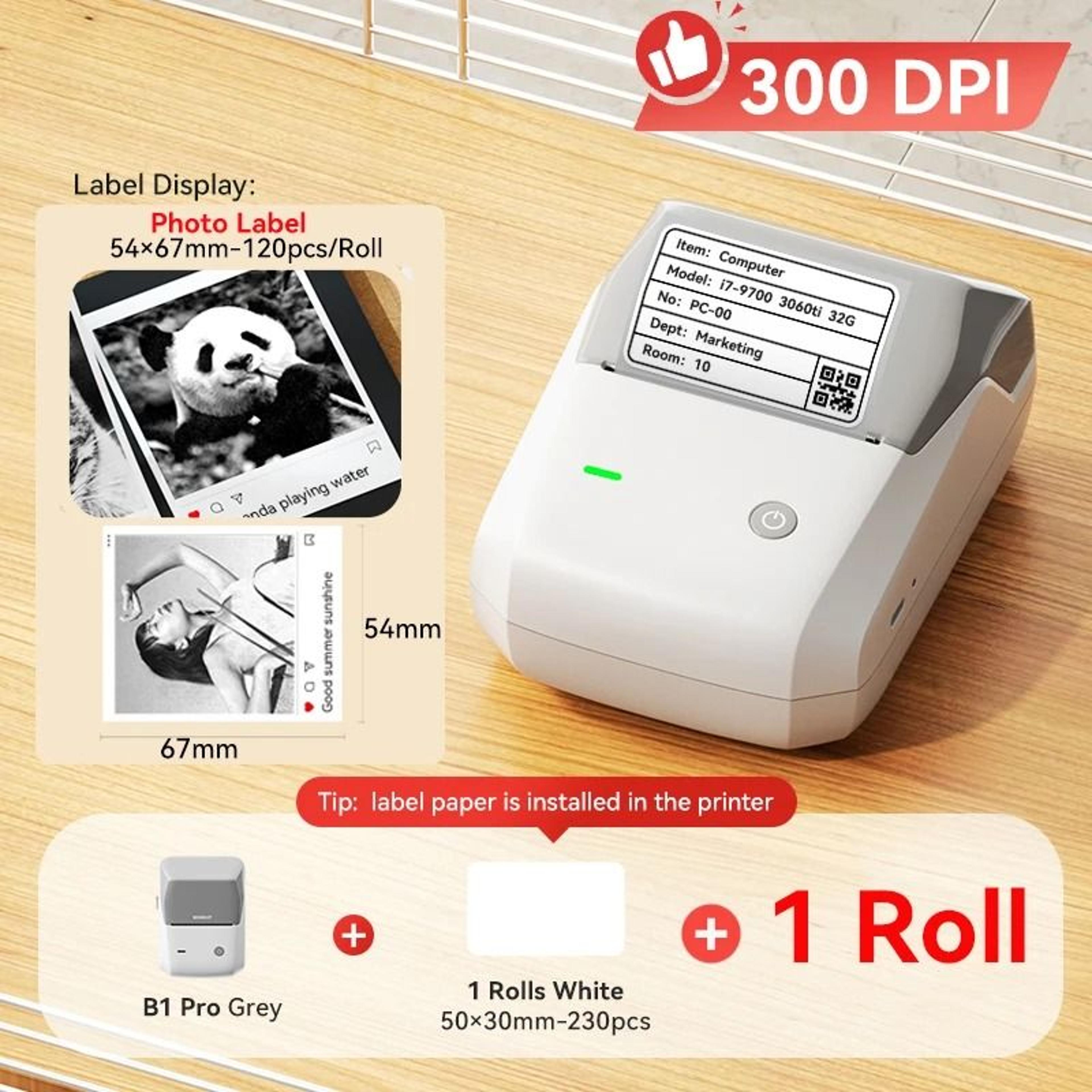 NIIMBOT B1 Pro Label Printer 300 DPI HighDefinition Red  Black Color Direct Thermal SelfAdhesive Ma 22