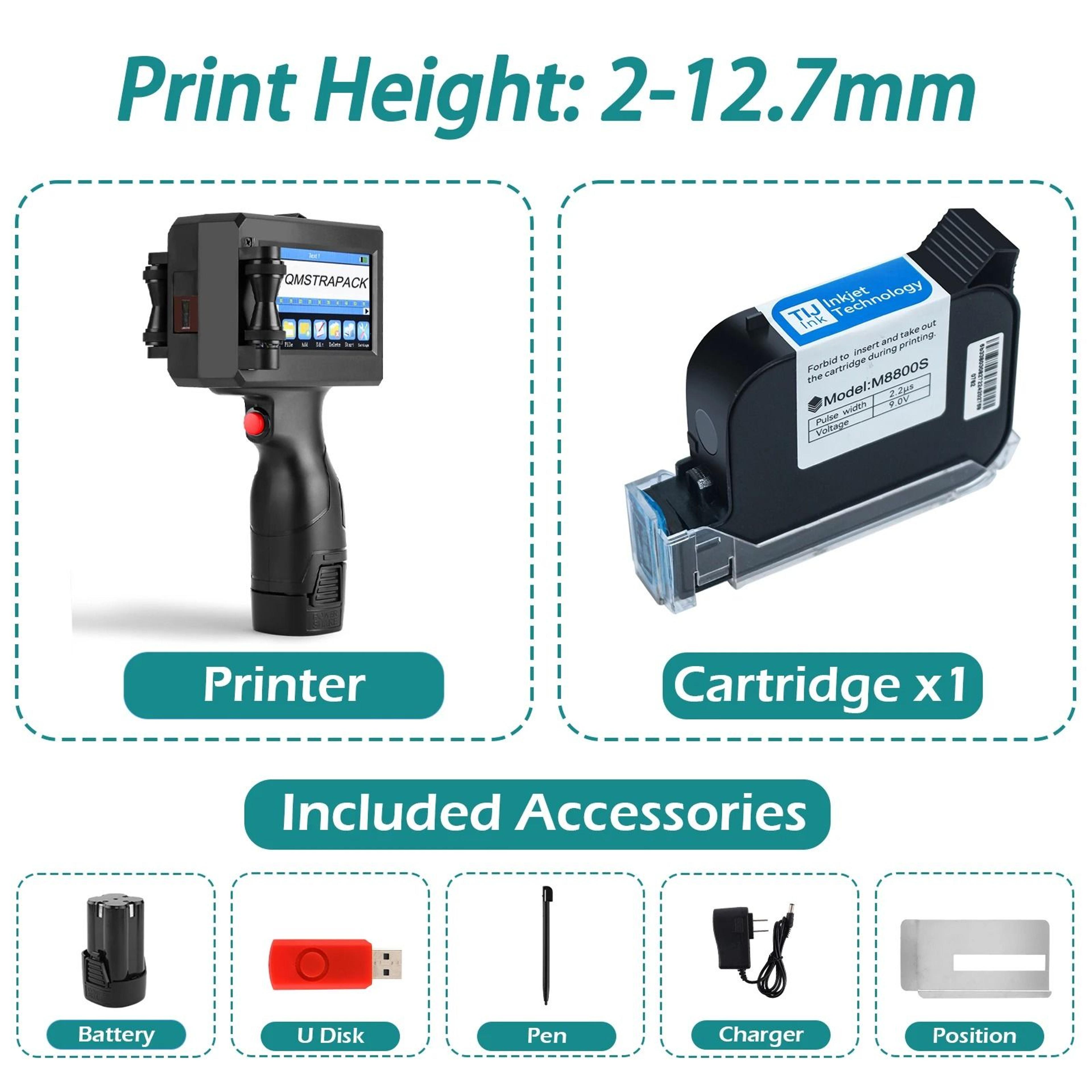 NonEncrypted Handheld Inkjet Printer Gun 127mm TIJ Coder With QuickDrying Ink 9