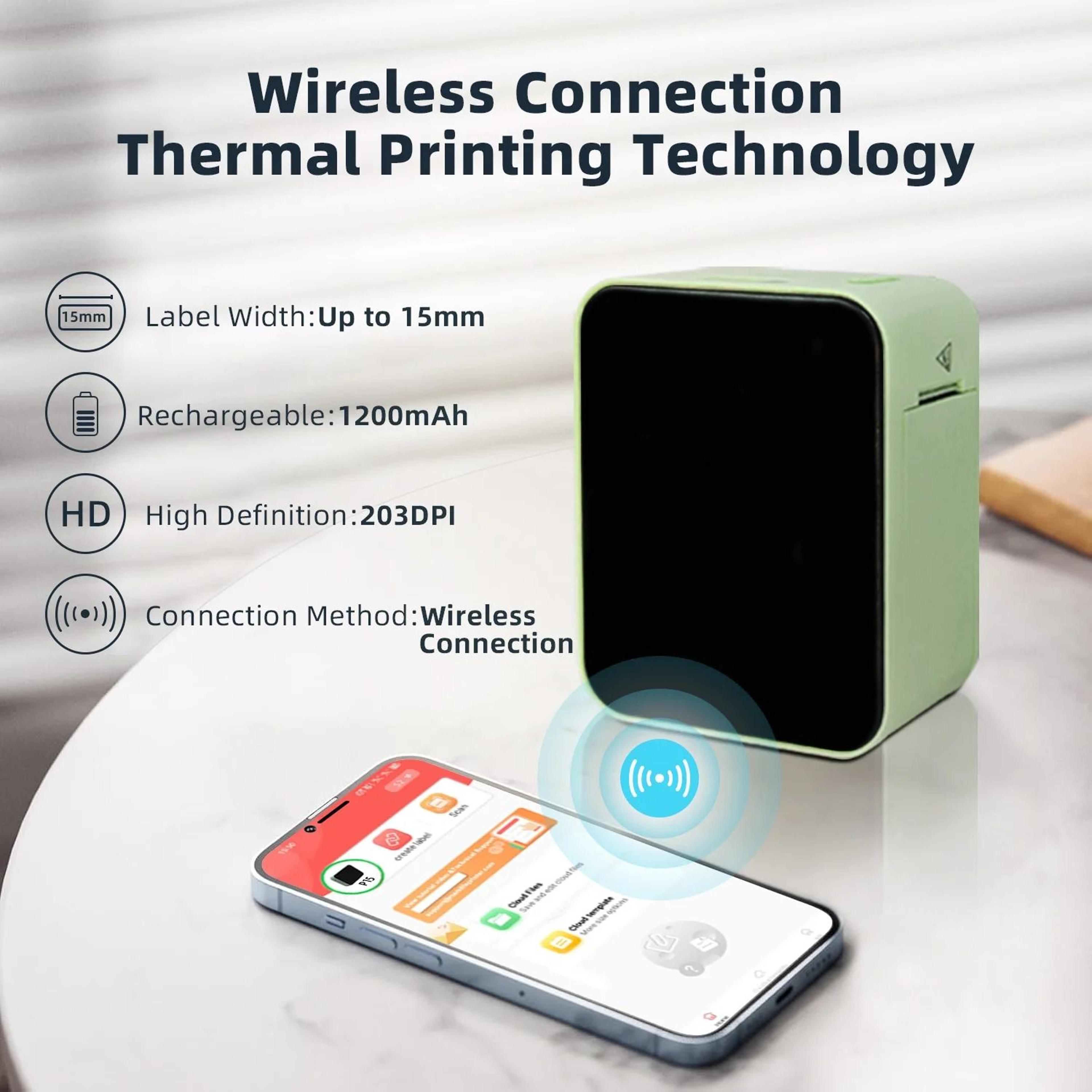 Marklife P15 Mini Portable Thermal Label Printer Wireless Bluetooth Tag  Sticker Maker For Home  Of 1