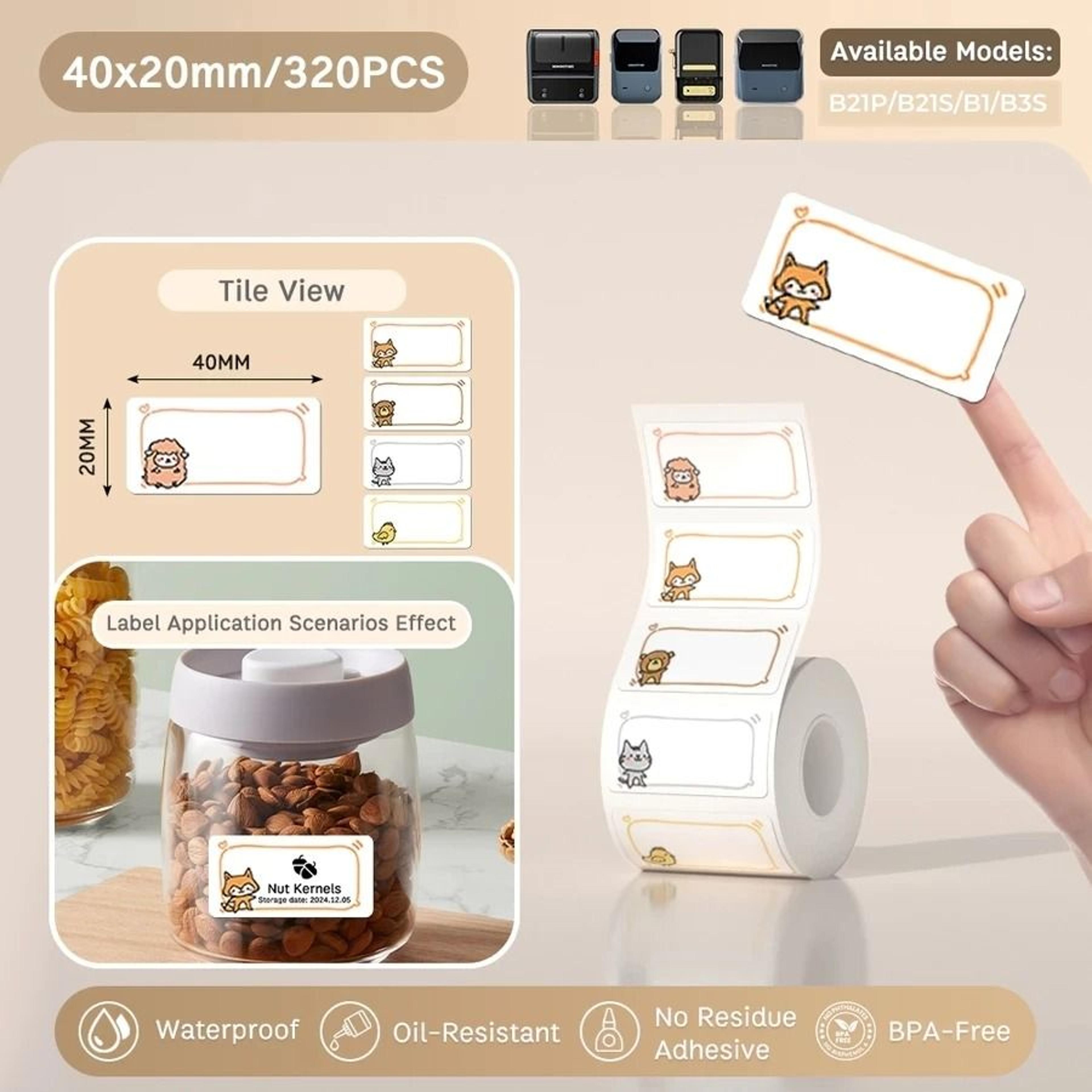 NIIMBOT B21 B203 B3S Thermal Label Printer Paper SelfAdhesive Waterproof  TearResistant Roll 11