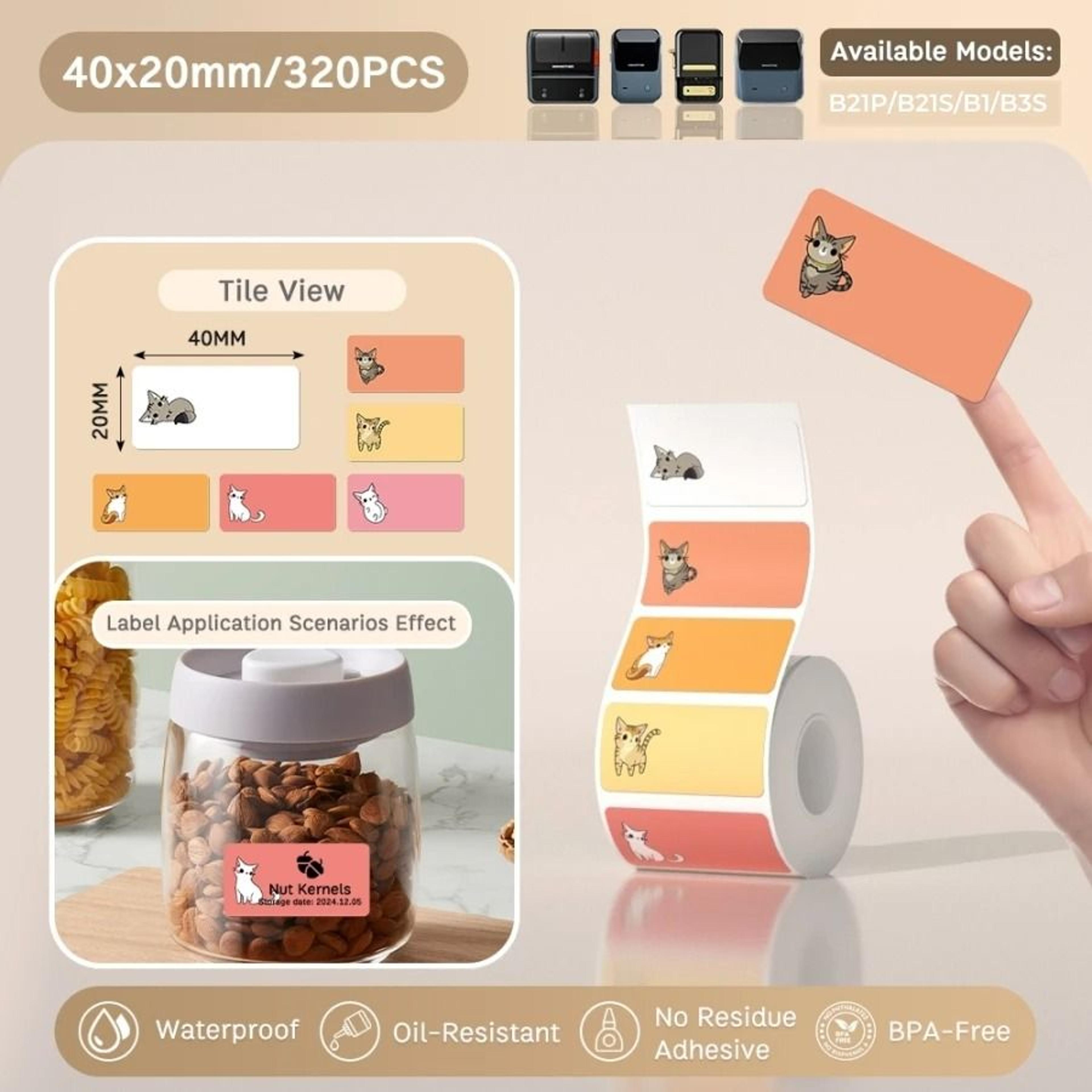 NIIMBOT B21 B203 B3S Thermal Label Printer Paper SelfAdhesive Waterproof  TearResistant Roll 16