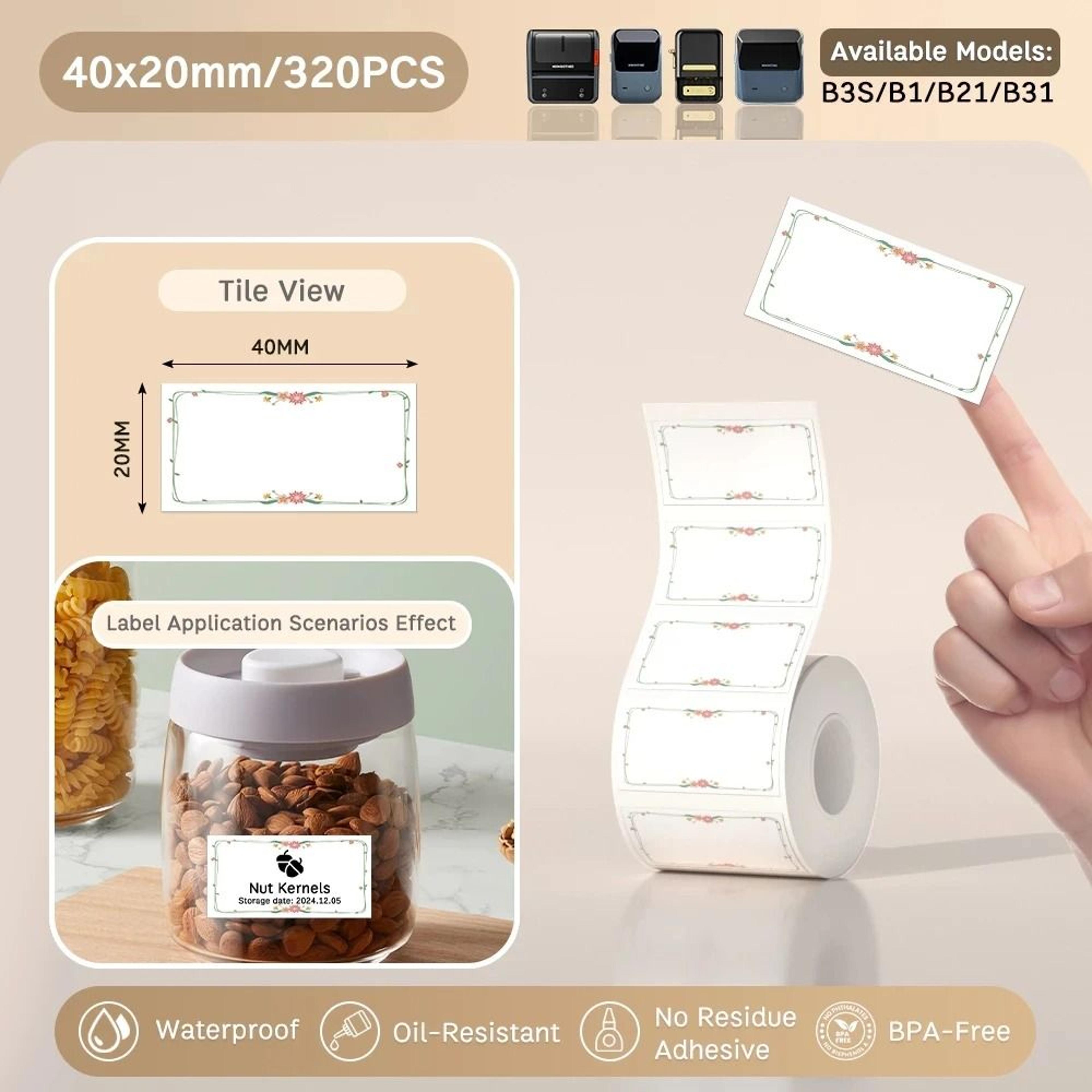 NIIMBOT B21 B203 B3S Thermal Label Printer Paper SelfAdhesive Waterproof  TearResistant Roll 26