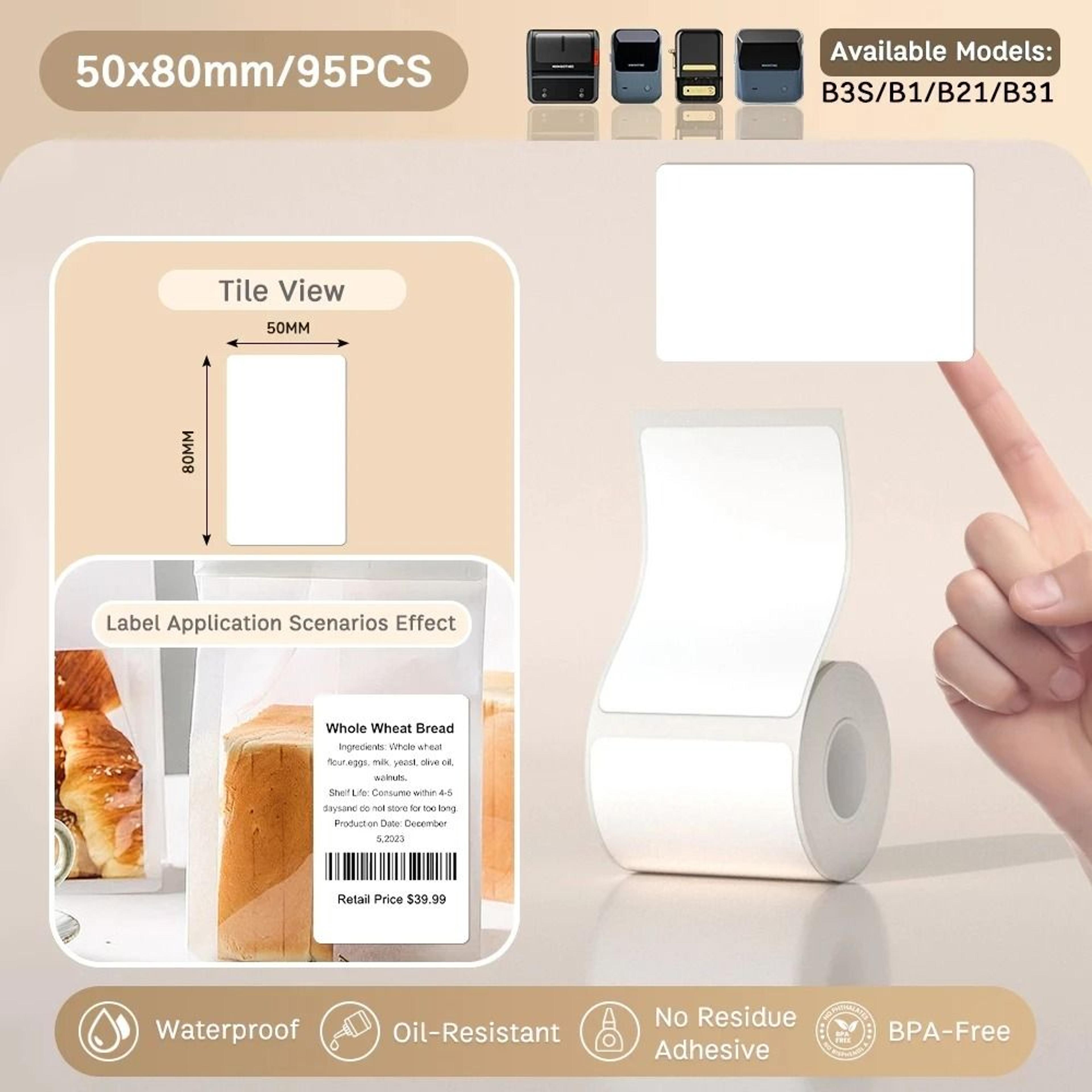 NIIMBOT B21 B203 B3S Thermal Label Printer Paper SelfAdhesive Waterproof  TearResistant Roll 29