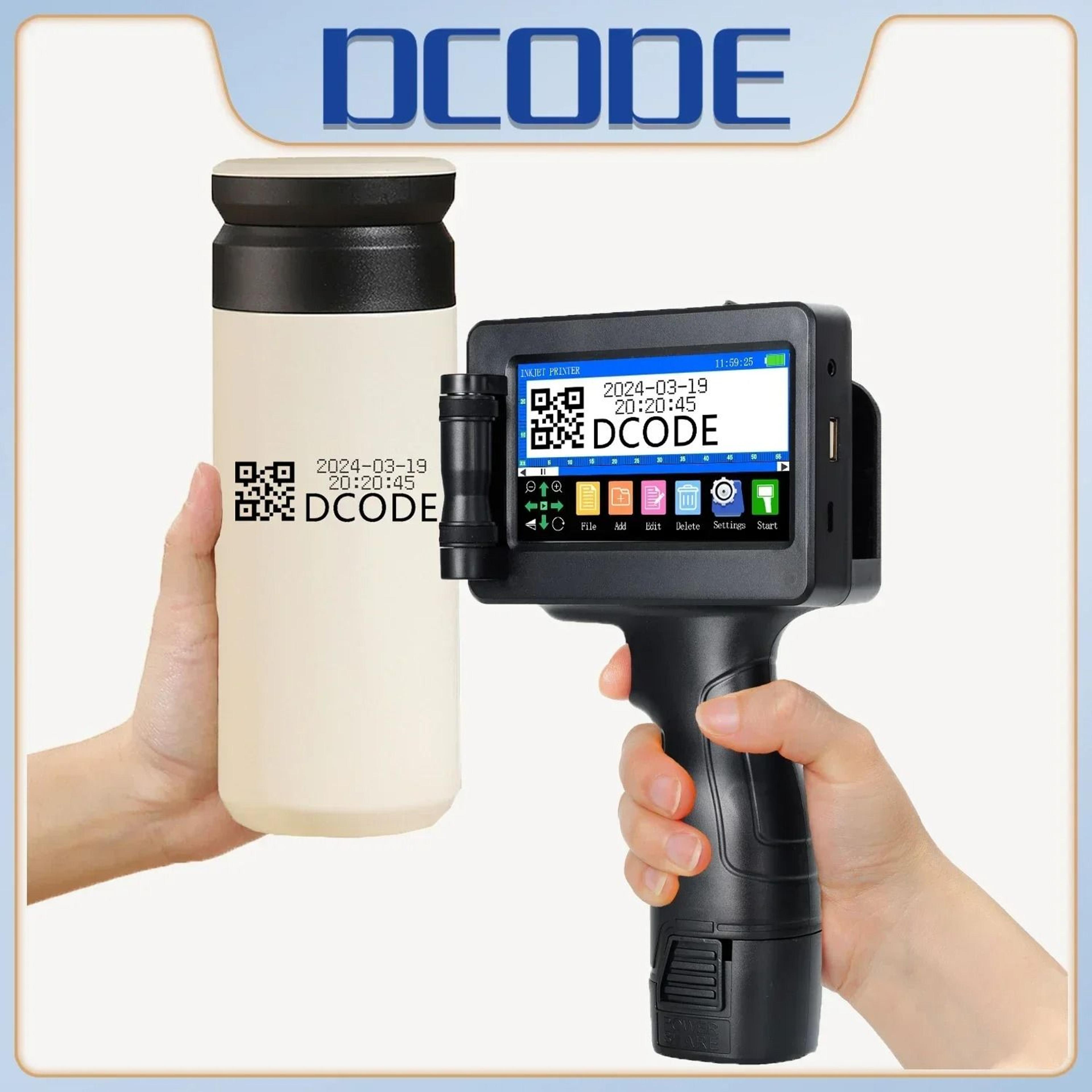 dcode 1755plus 12.7mm portable handheld inkjet printer for batch number qr barcode logo printing