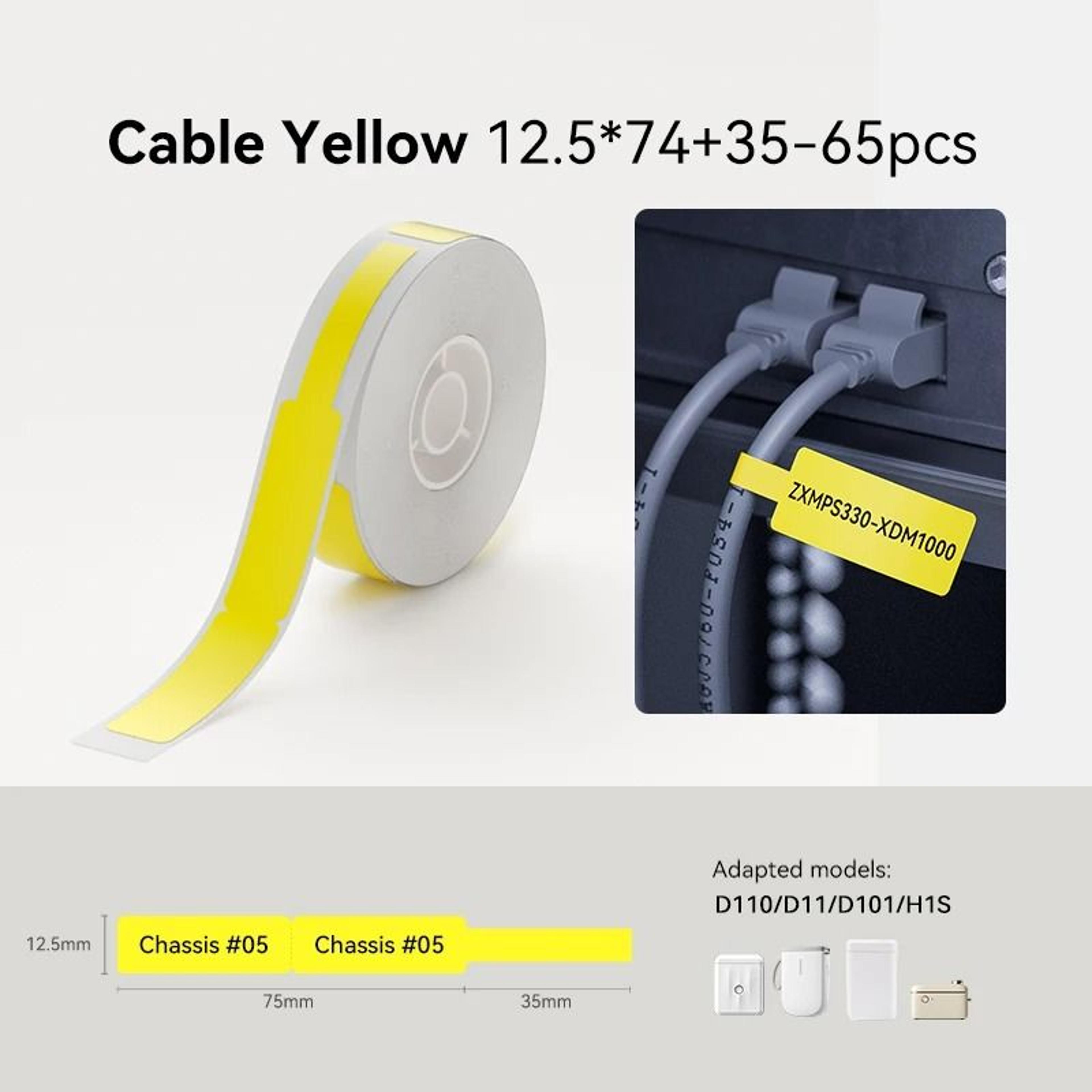 NIIMBOT Cable Labels Waterproof SelfAdhesive Color Sticker Roll For D110 D101 D11 Label Printers 8