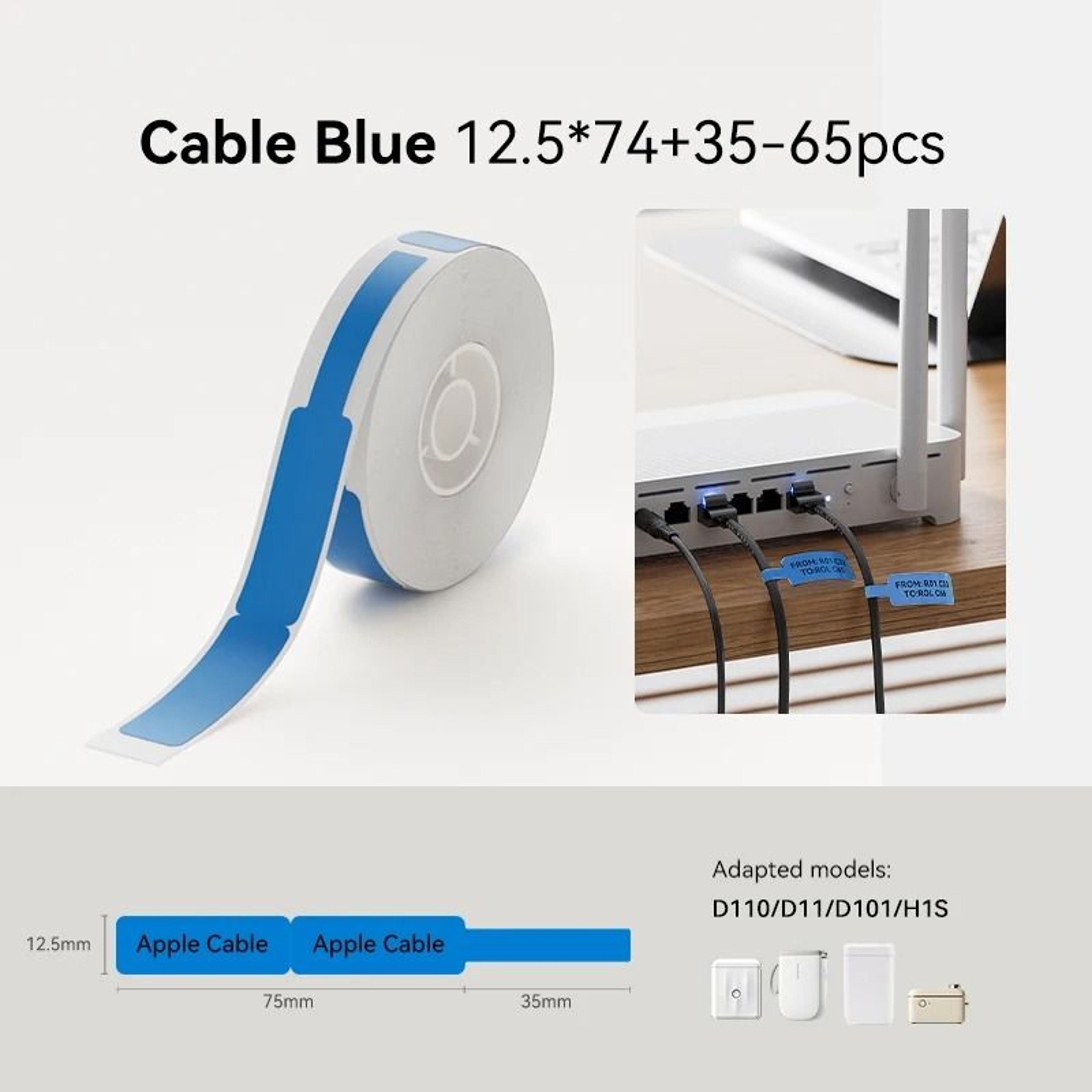 NIIMBOT Cable Labels Waterproof SelfAdhesive Color Sticker Roll For D110 D101 D11 Label Printers 7