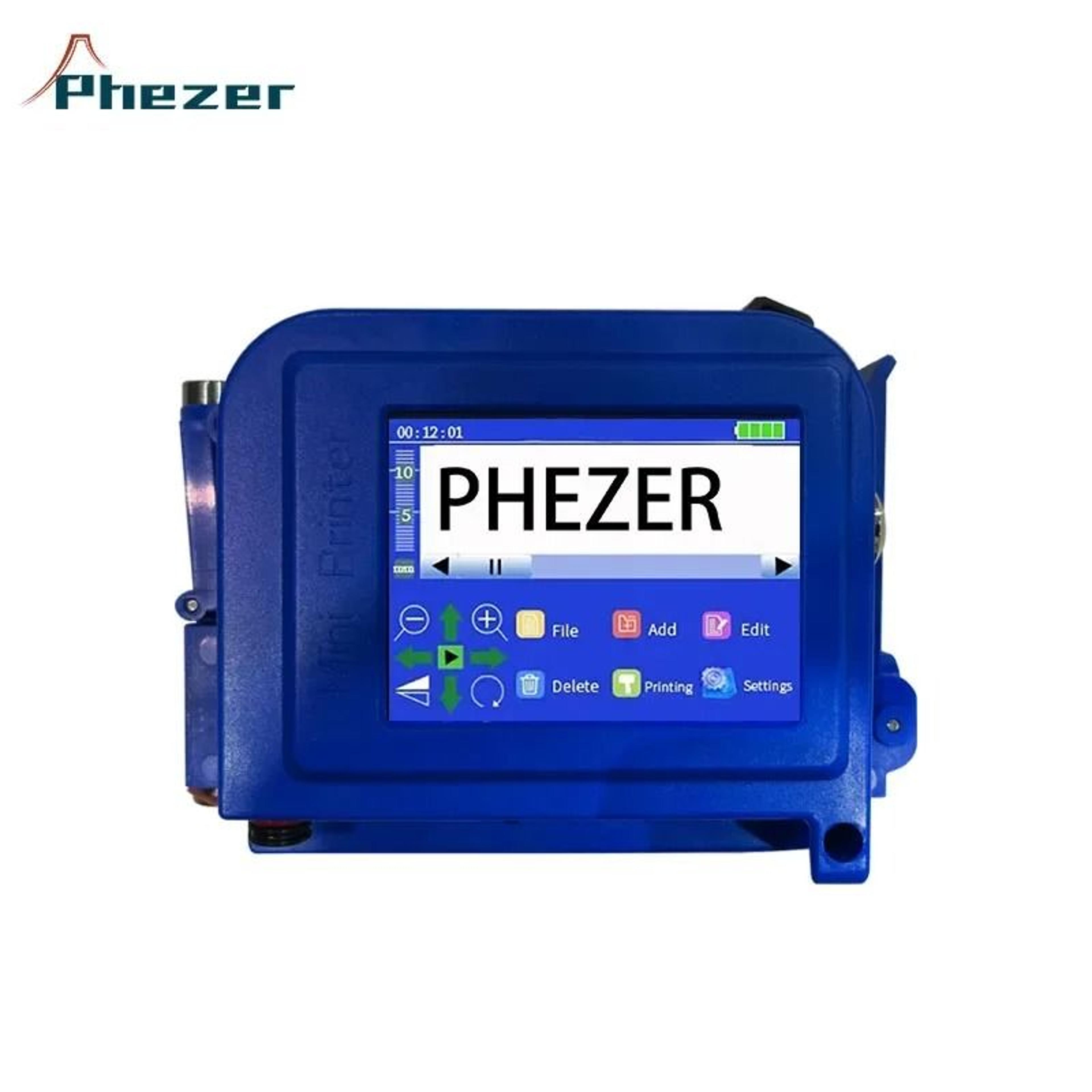 Phezer PC11Plus 127mm 254mm Mini Portable Handheld Inkjet Printer For Batch Code QR Date Logo 3