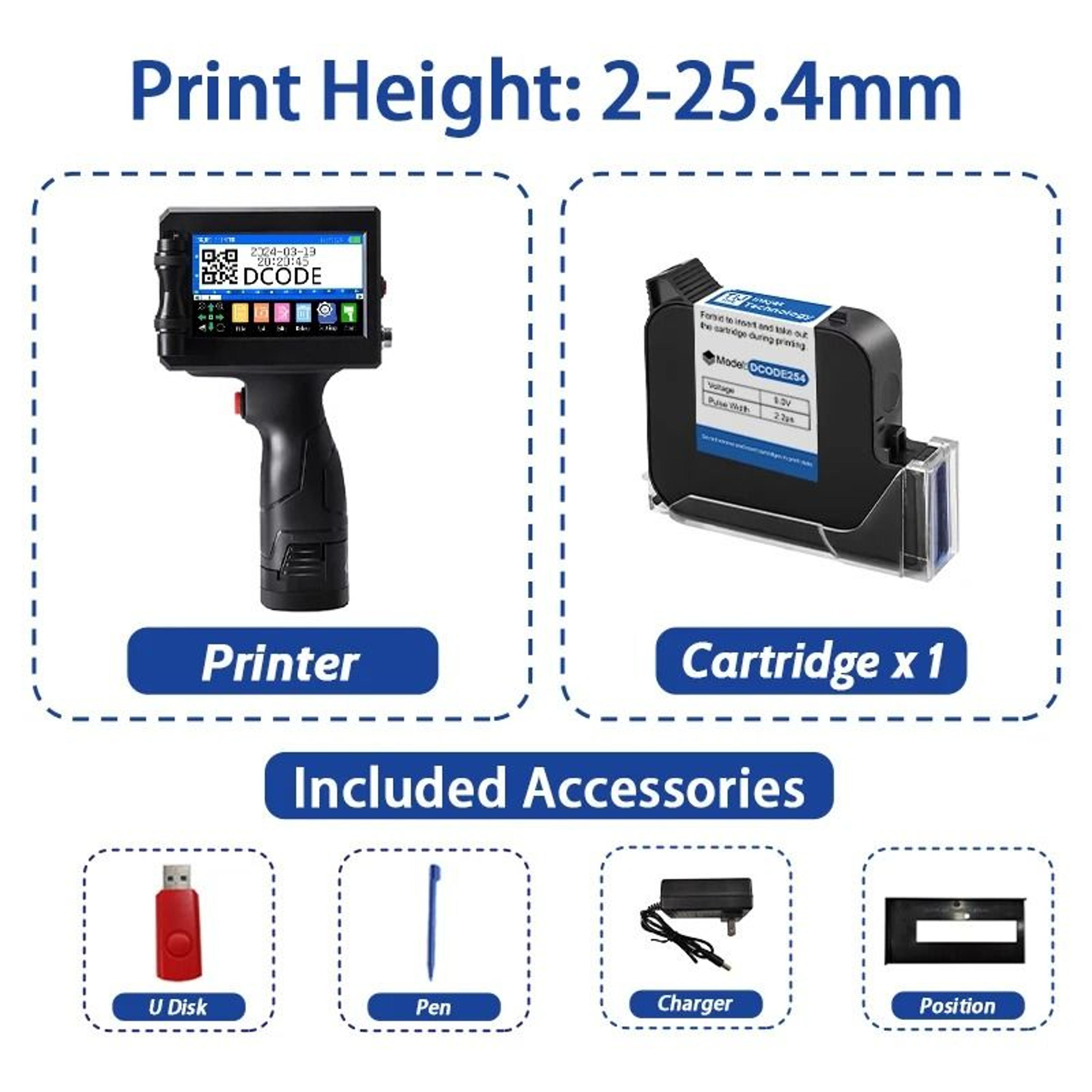 DCODE 1755PLUS1 254mm Portable Handheld Inkjet Printer Large Format Batch Coding Machine For QR Bar 7