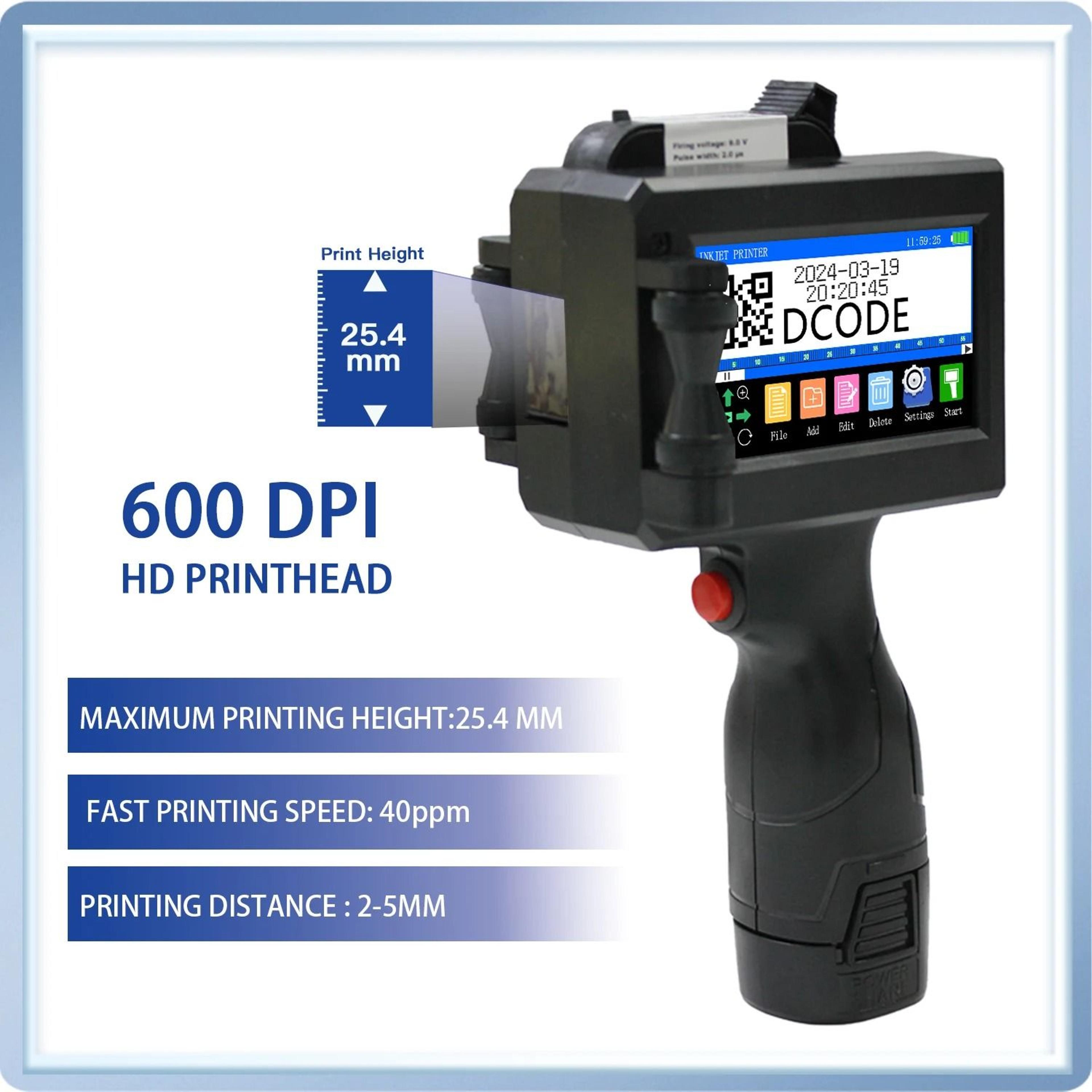 DCODE 1755PLUS1 254mm Portable Handheld Inkjet Printer Large Format Batch Coding Machine For QR Bar 2
