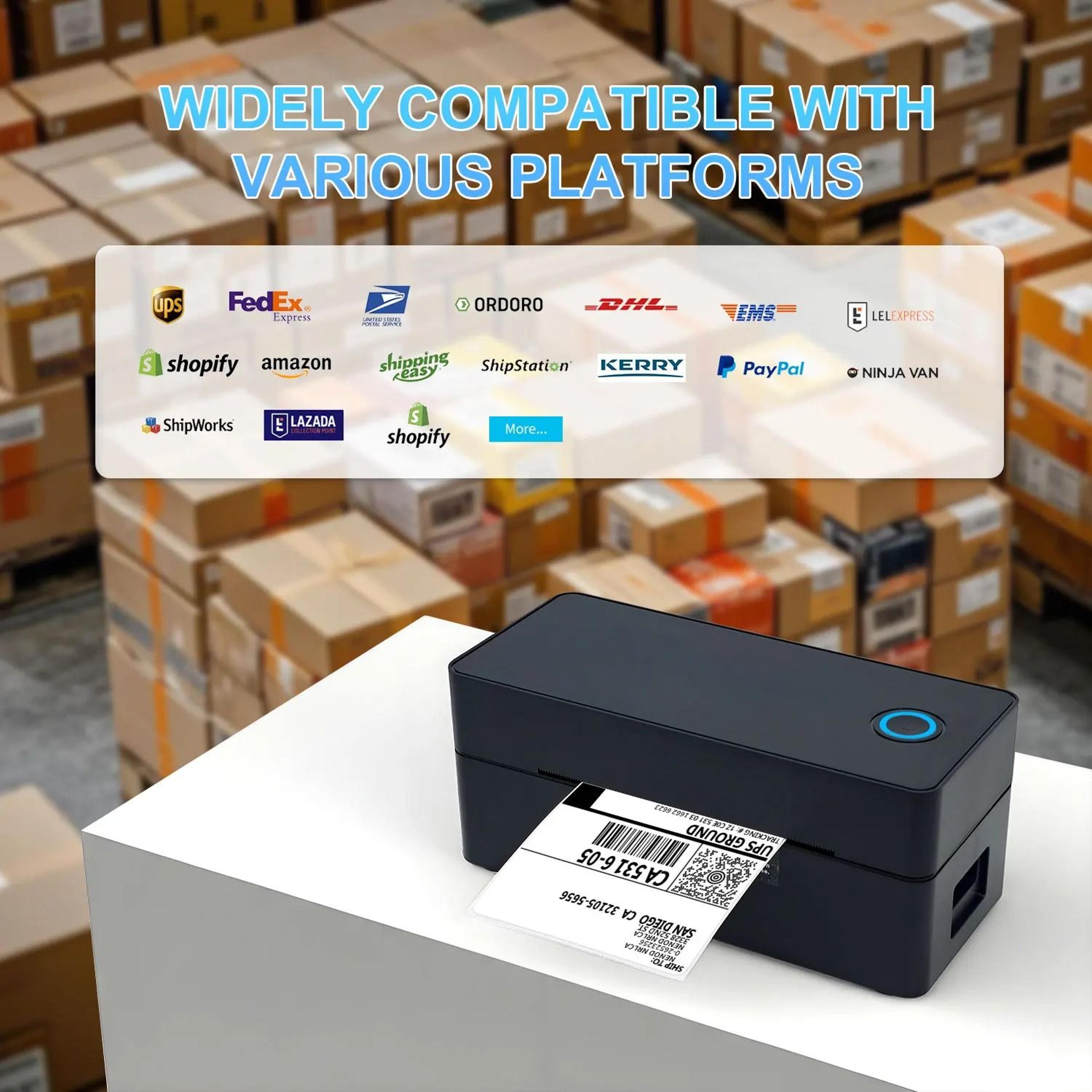 Wireless Bluetooth  USB 4x6 Thermal Shipping Label Printer 203DPI HighSpeed Express Airway Bill Mak 2