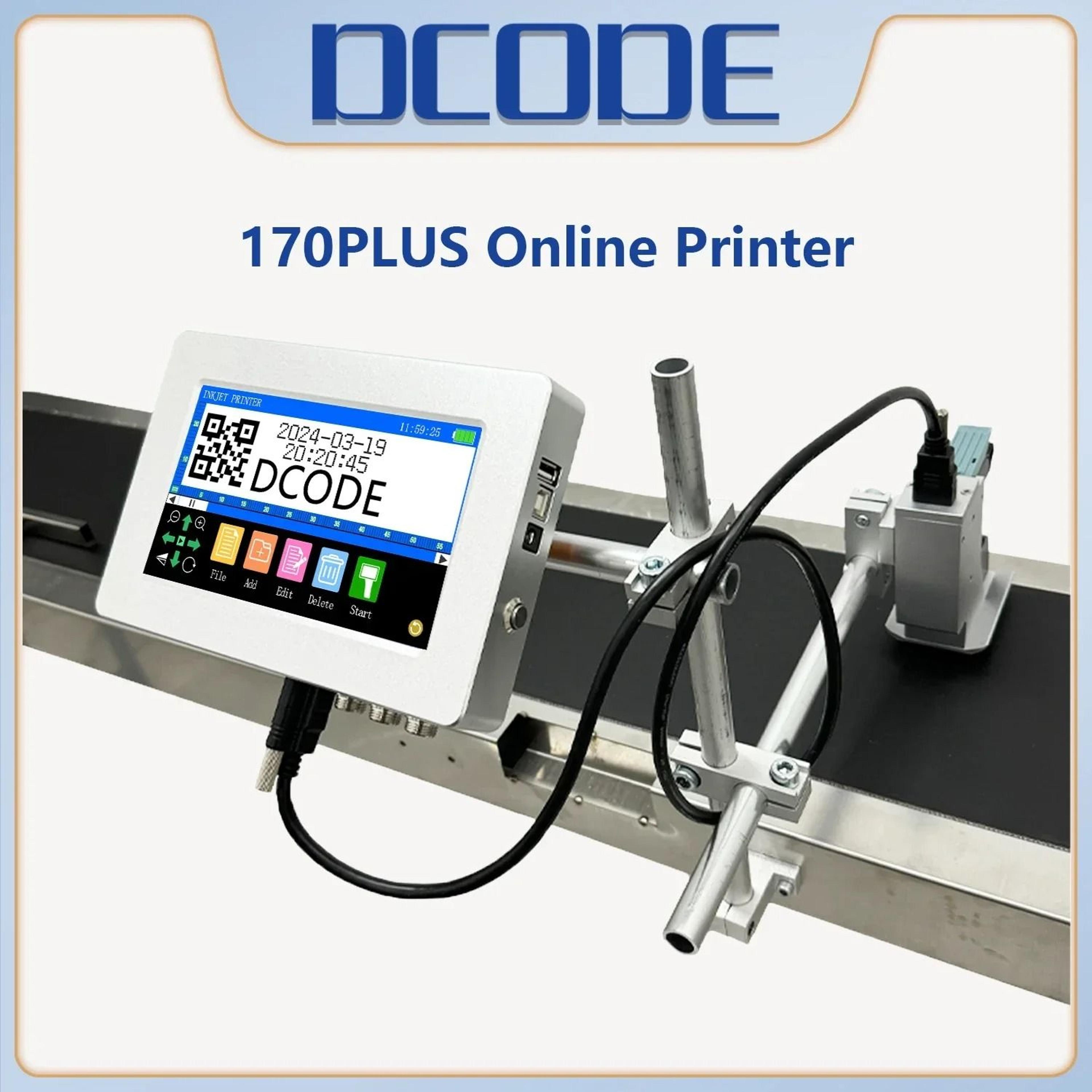 DCODE 170PLUS 127mm  254mm TIJ Industrial Online Thermal Inkjet Printer For Conveyor Production Lin 1