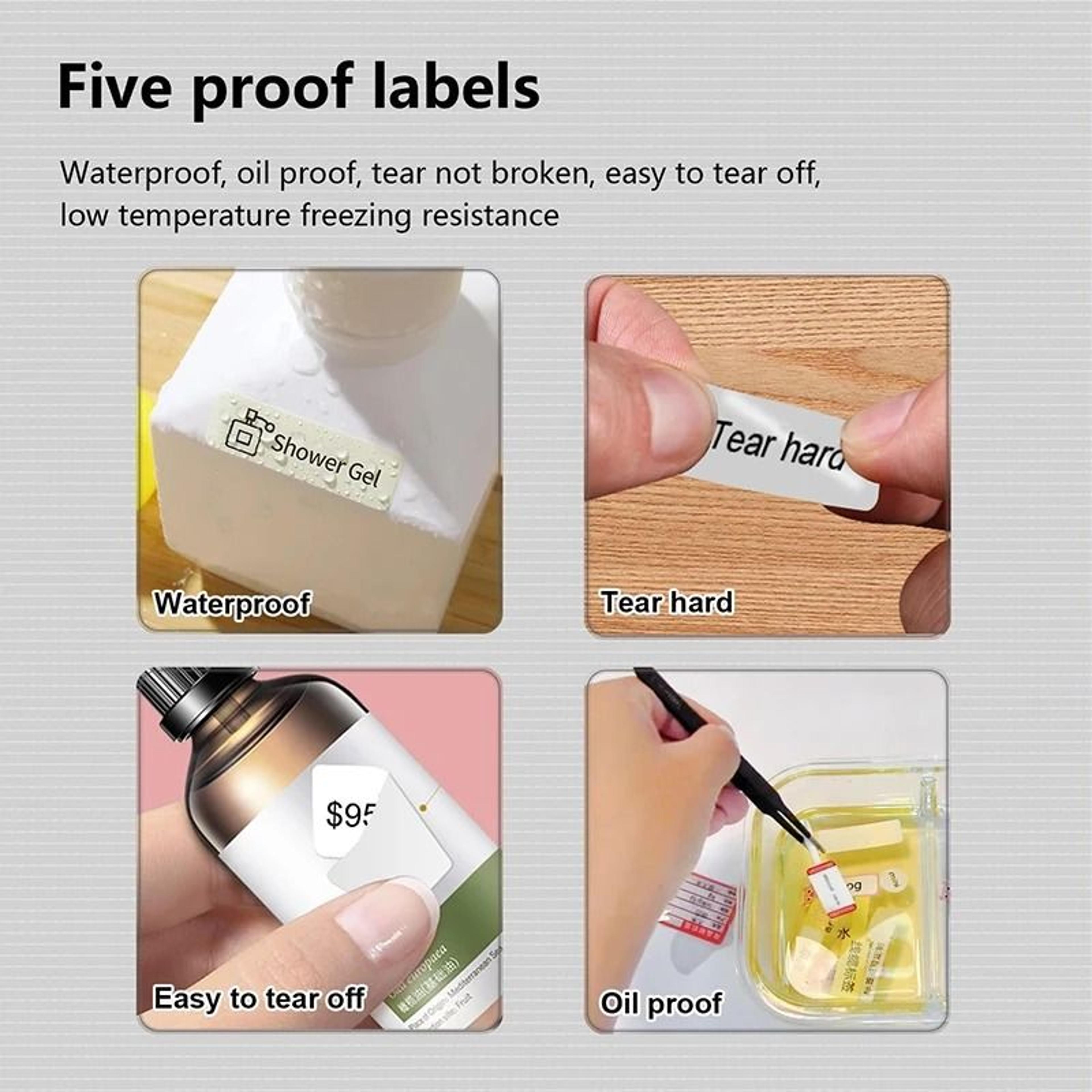 Marklife Thermal Label Adhesive Paper Rolls White Transparent  UV Compatible With P15 P12 P11 D30 Q 2