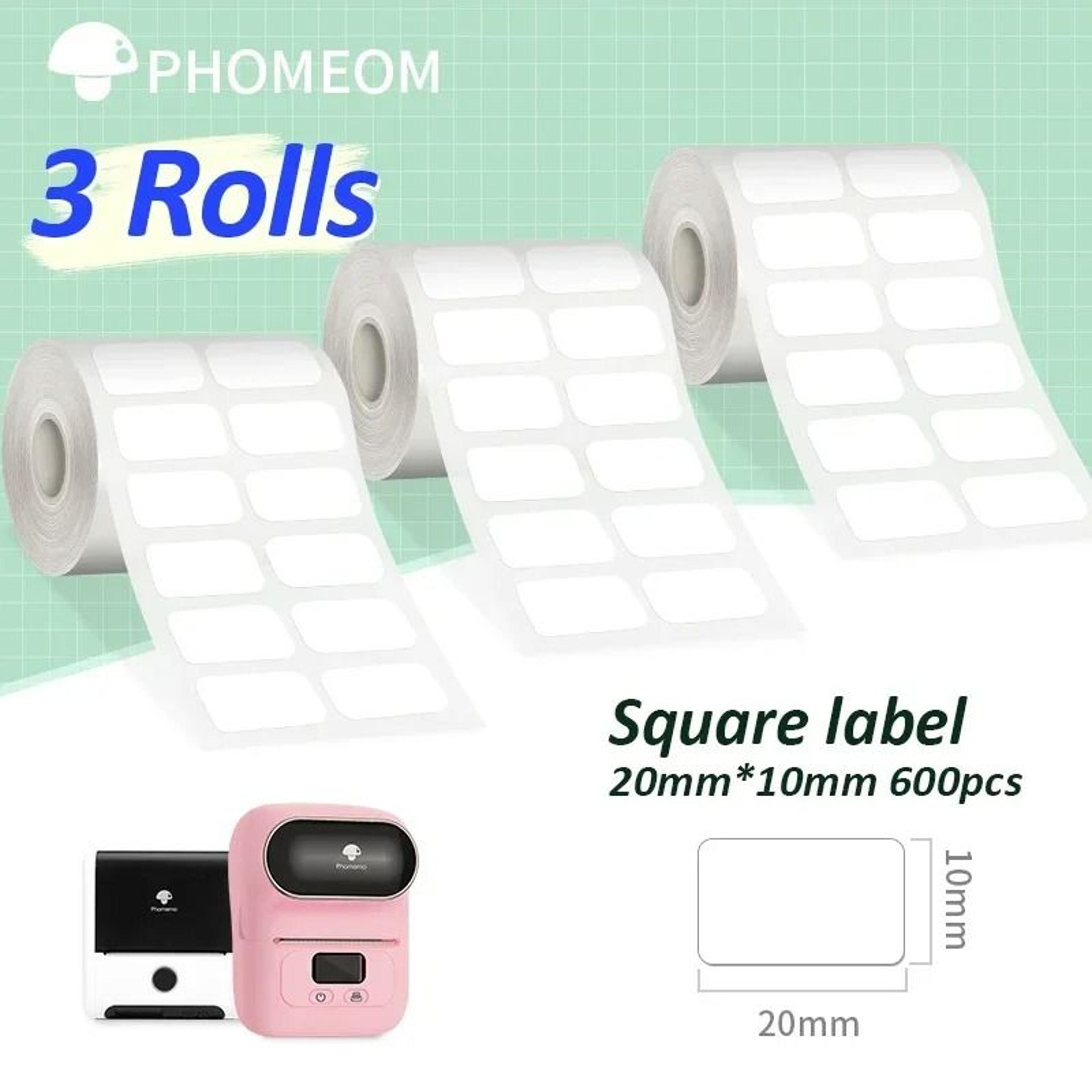 Phomemo 3Roll Thermal Clear Label Paper 40x30mm For M110 M221 M220 M120  M200 Label Printers 12