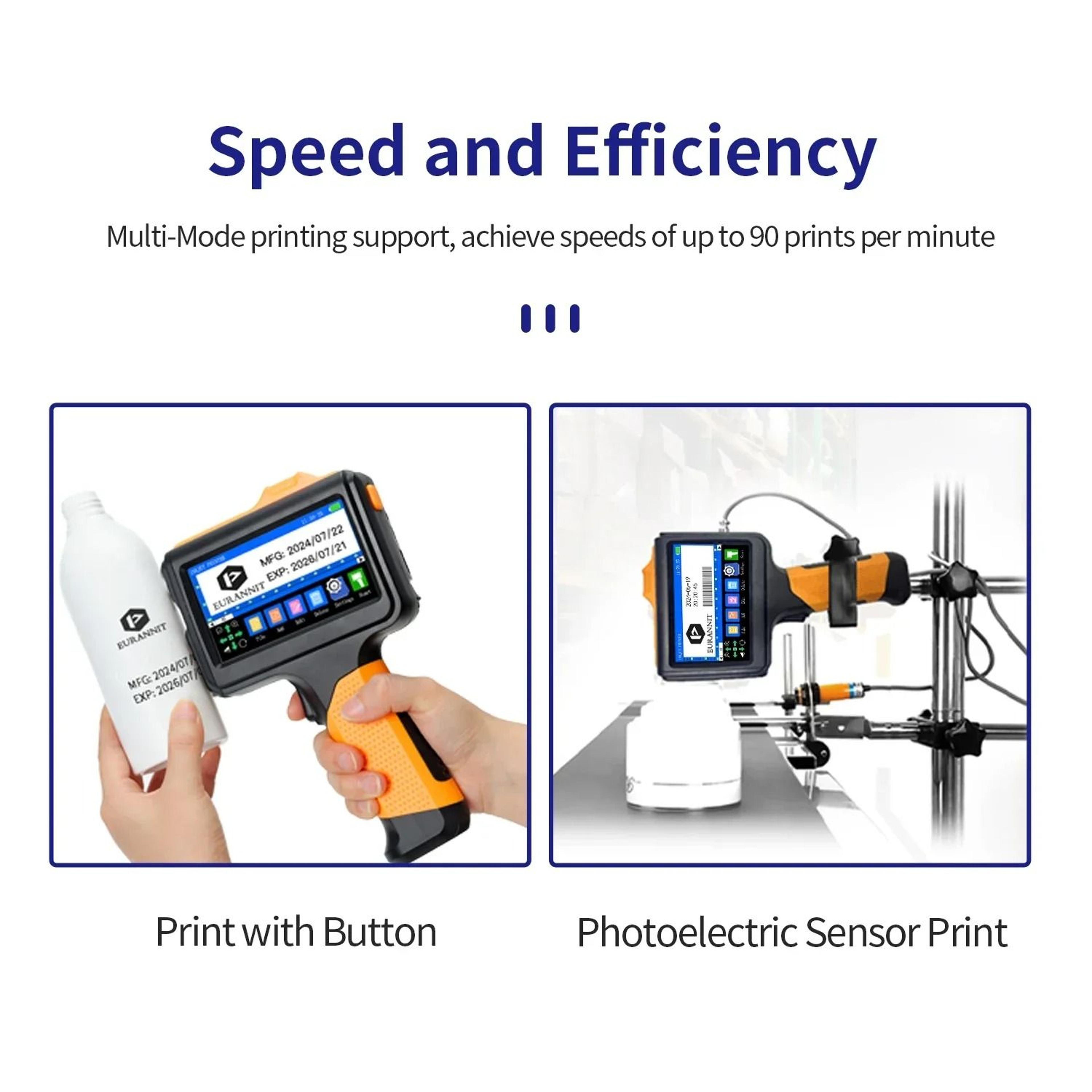EURANNIT E19 127mm Handheld Thermal Inkjet Printer Portable Coding Machine For Expiry Date  QR Barc 1