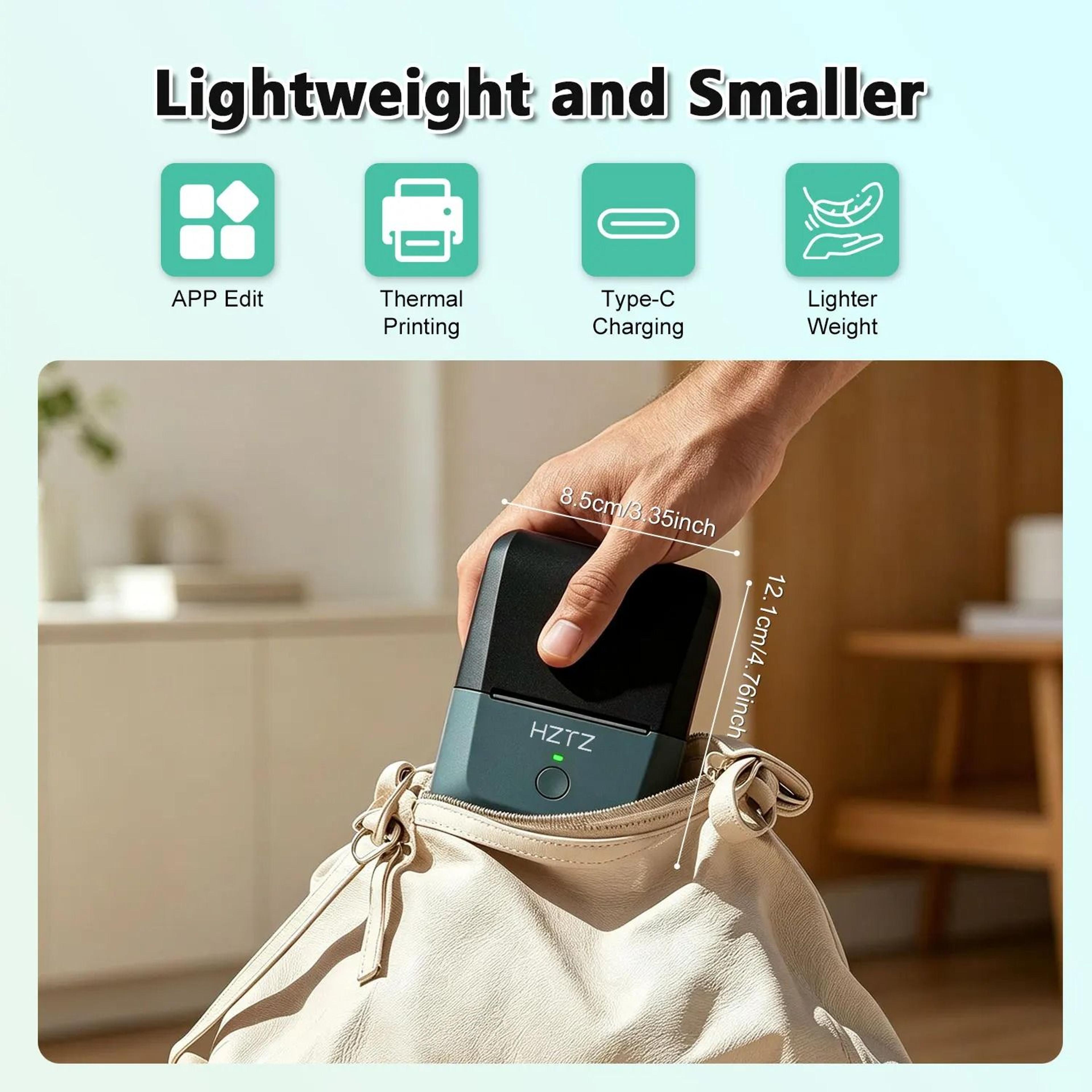 Inkless Bluetooth Thermal Label Printer  Sticker Maker With Color Paper Support For Retail Bakery   5