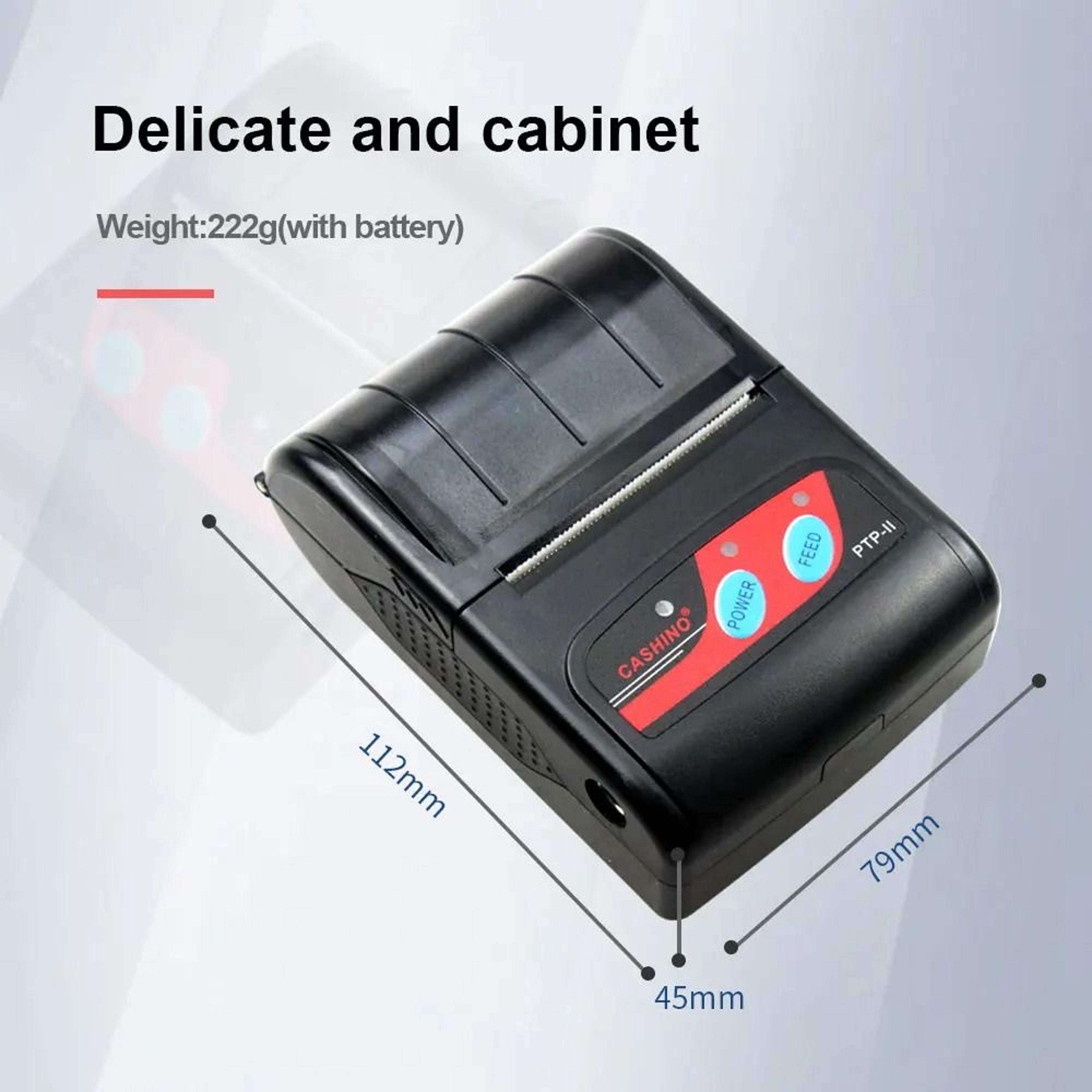 Cashino PTPII 2Inch 58mm Mini Portable Mobile Bluetooth Thermal Receipt Printer With 2000mAh Batter 1