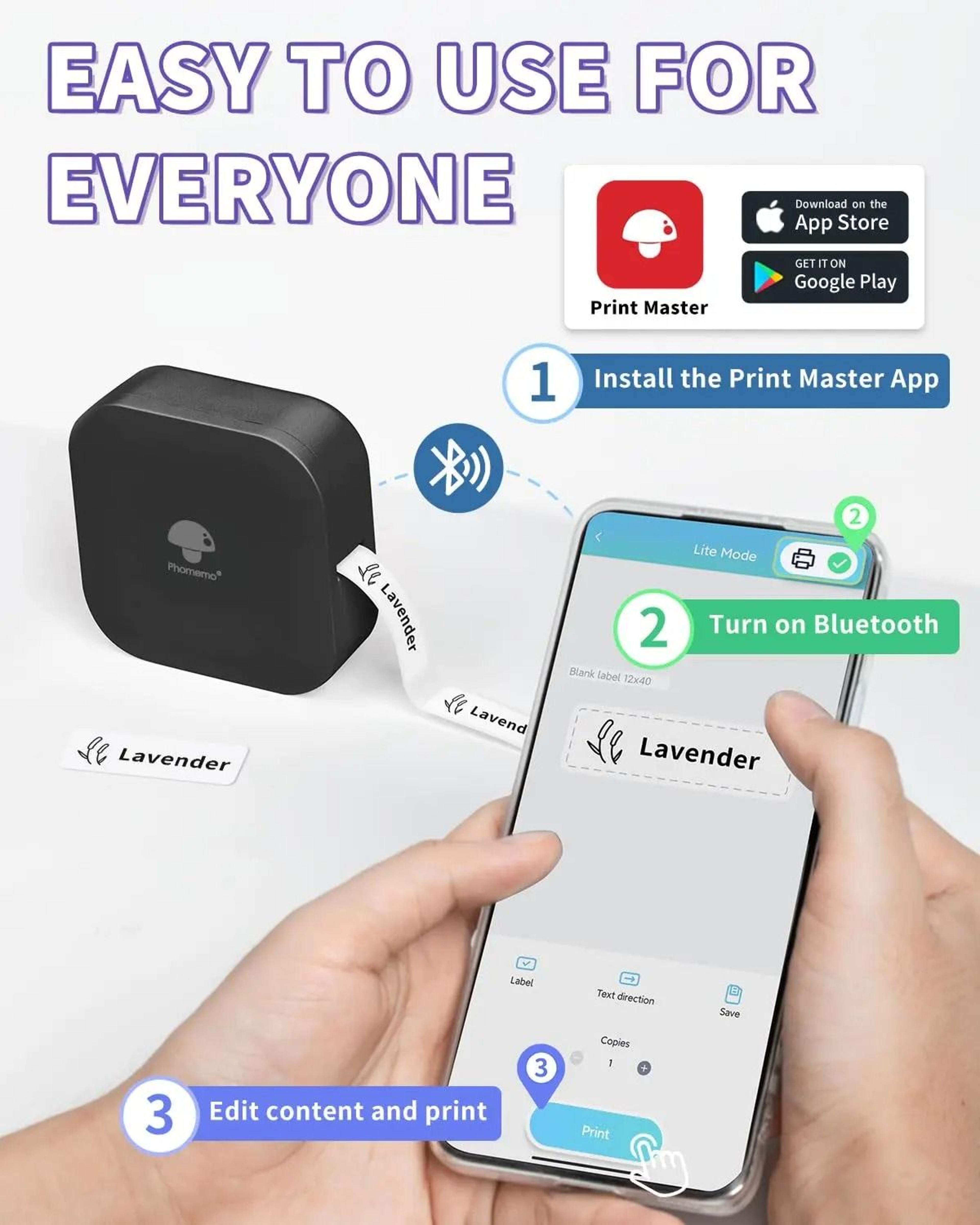 Phomemo Q30 Wireless Bluetooth Mini Thermal Label Printer  Sticker Maker With Starter Label Tape 1