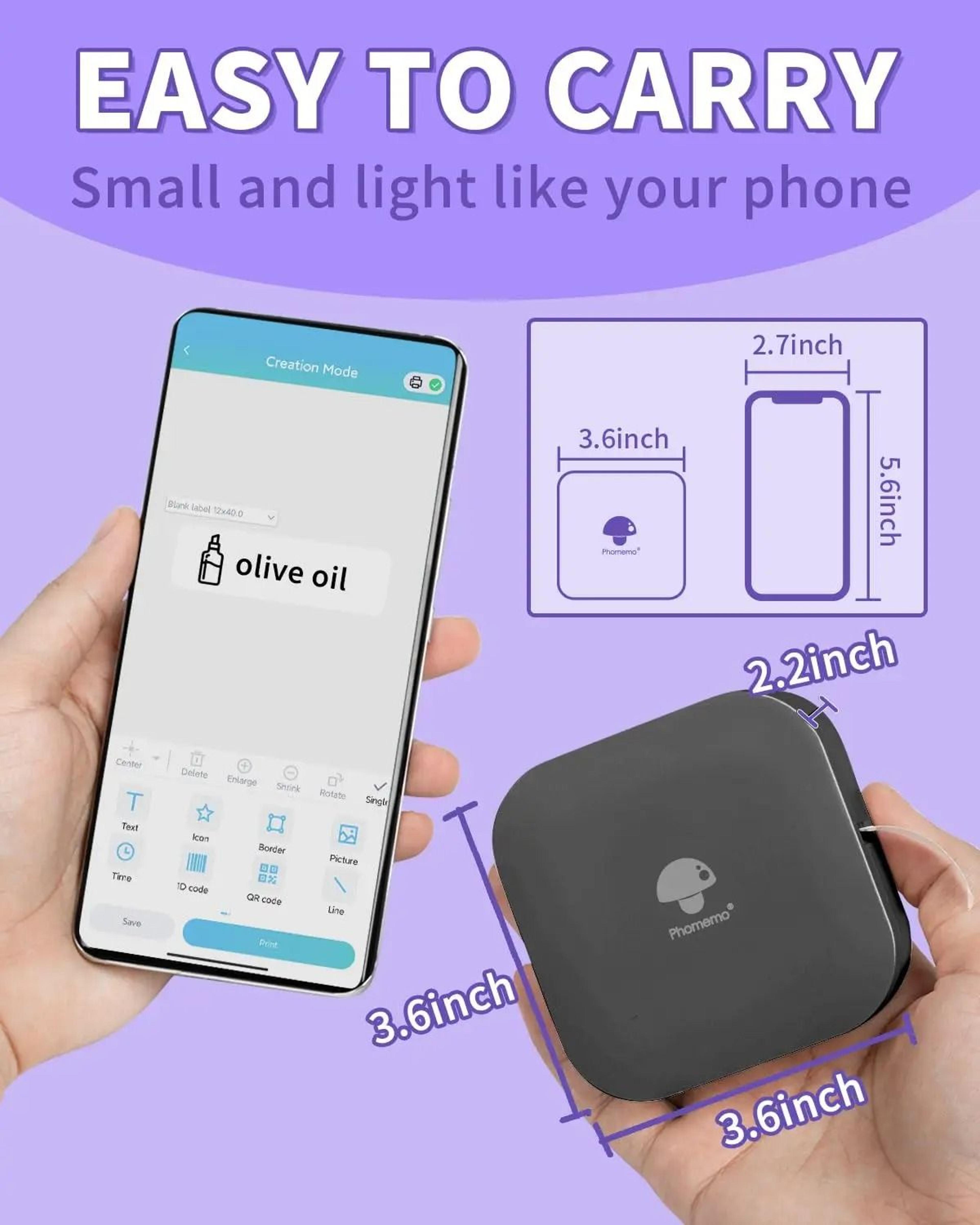 Phomemo Q30 Wireless Bluetooth Mini Thermal Label Printer  Sticker Maker With Starter Label Tape 5