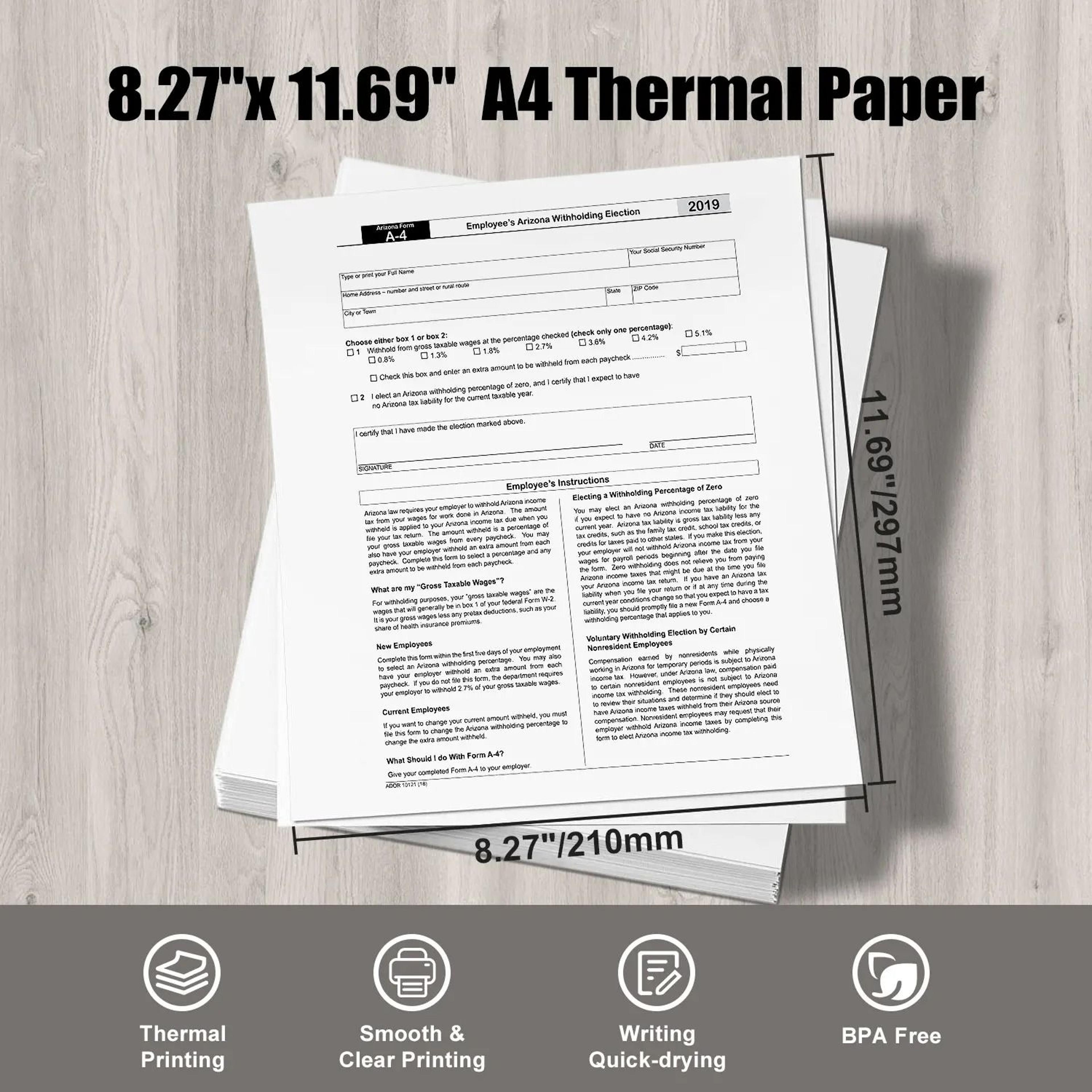 Inkless Portable A4 Thermal Printer Bluetooth Wireless Document Printer For PDF Excel  Word 3