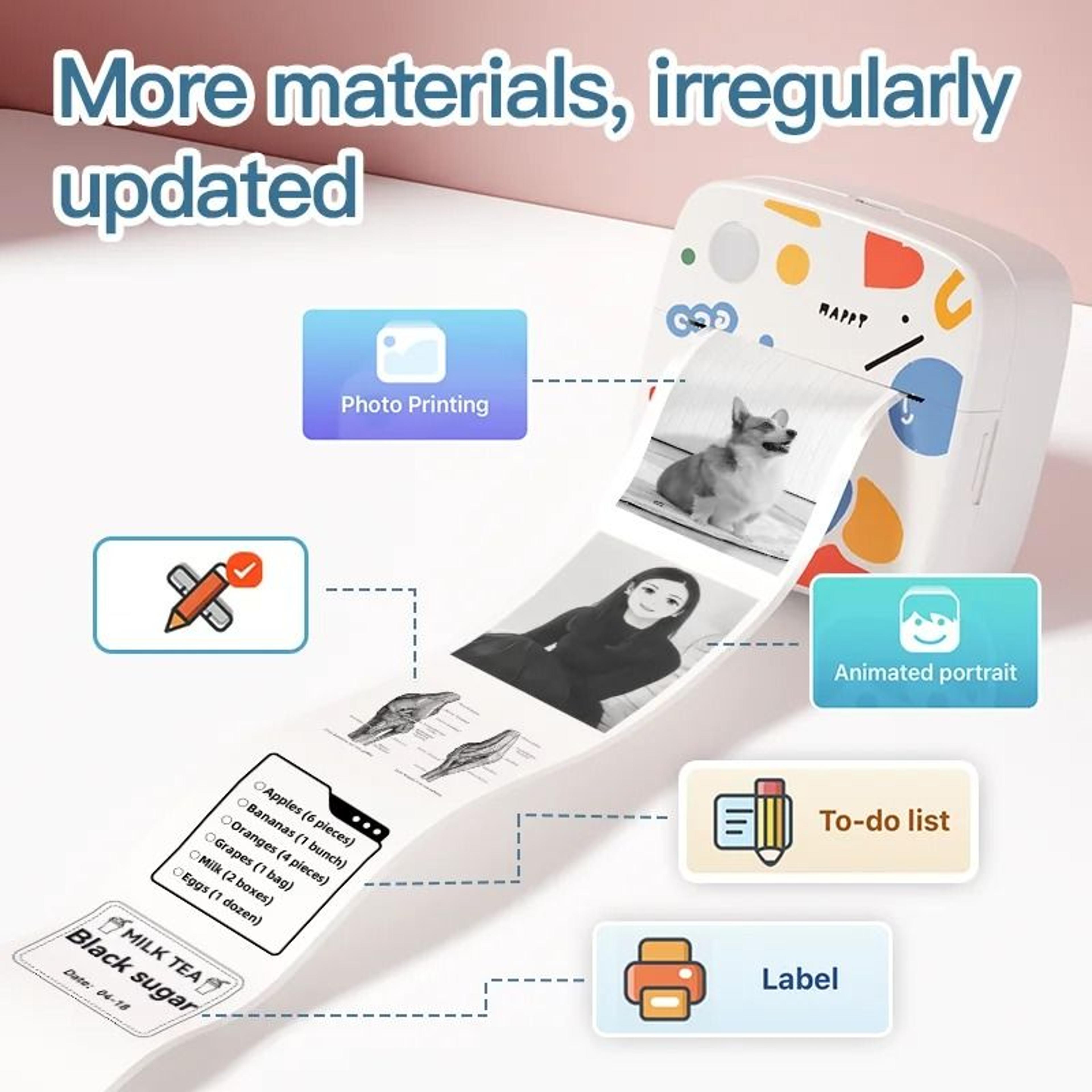 DOLEWA D2 Doodle Mini Portable Thermal Printer Wireless Sticker Maker For Photo  Label DIY Printing 1