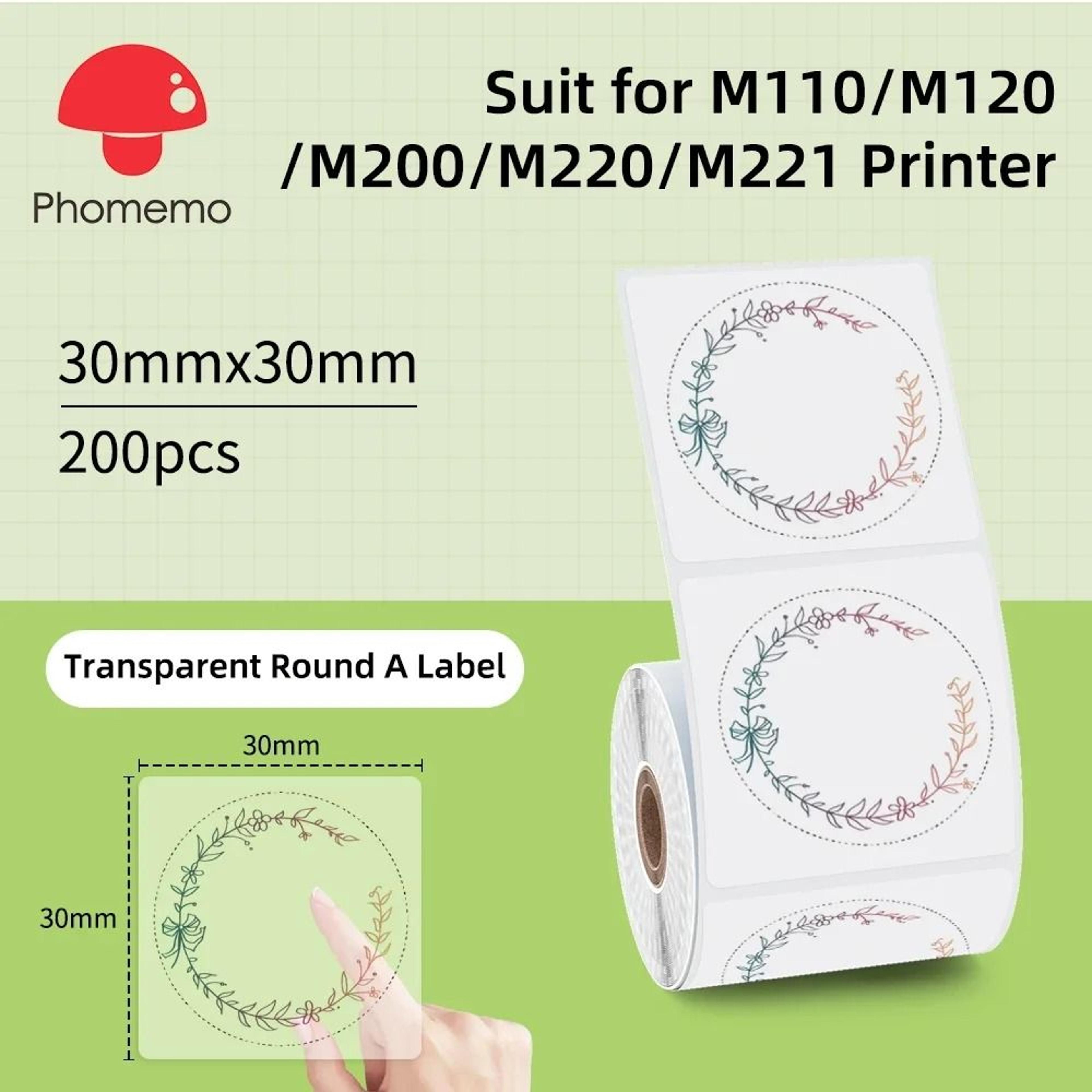 Direct Thermal Label Stickers For Phomemo M110 M220 M221  M120 Mini Portable Printers 2050mm 14