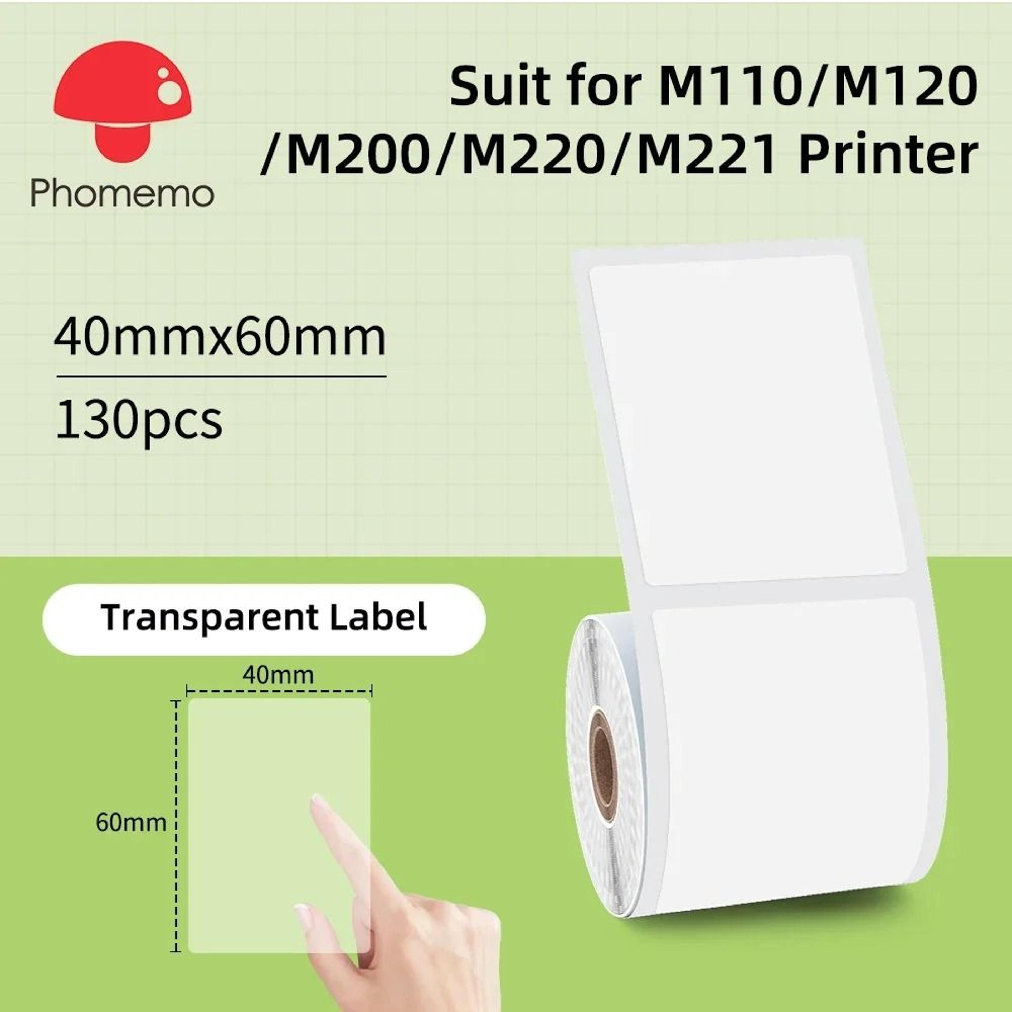 Direct Thermal Label Stickers For Phomemo M110 M220 M221  M120 Mini Portable Printers 2050mm 12
