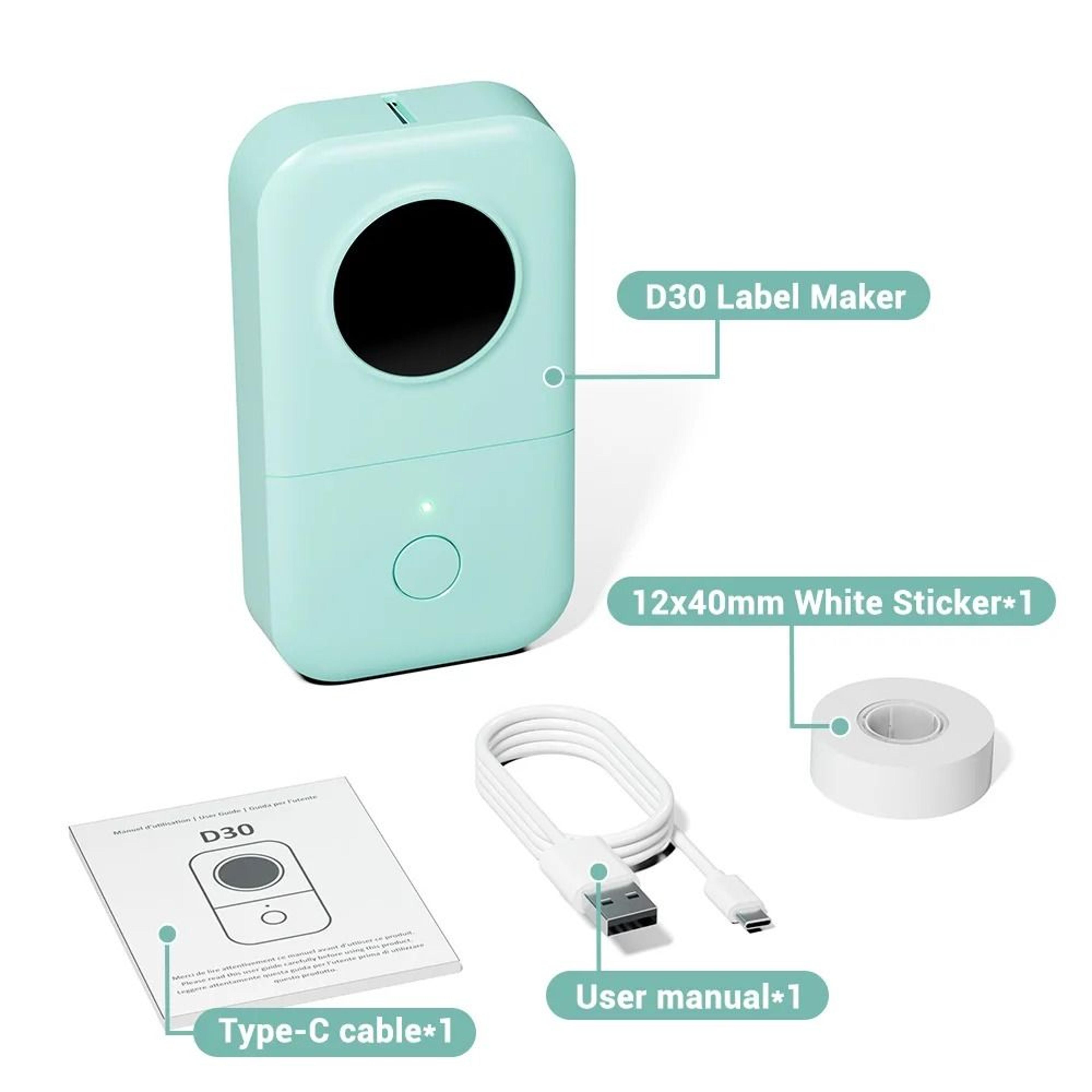 Phomemo D30 Portable Bluetooth Mini Label Printer Machine For Home Office  School 12