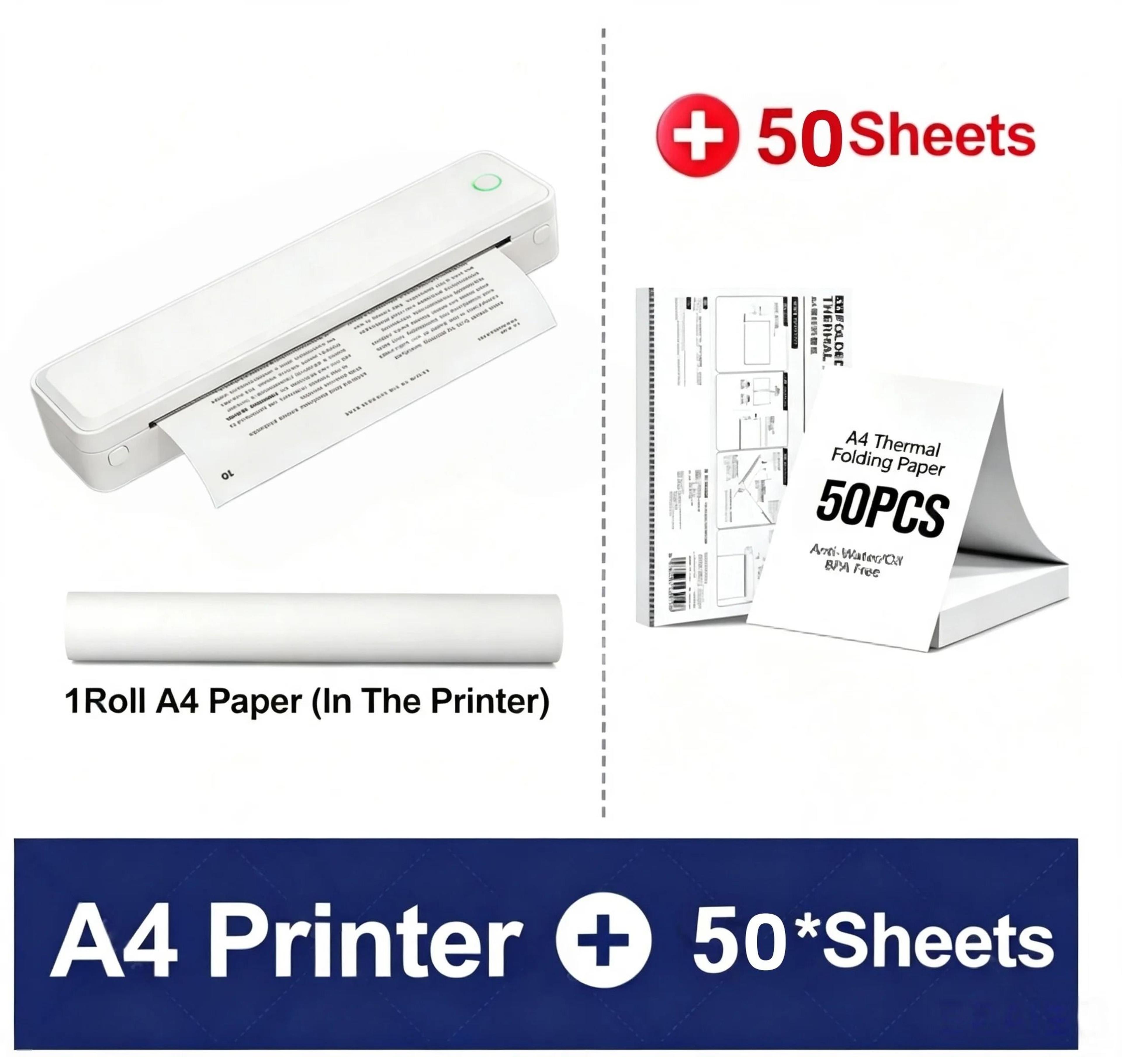 A4 Portable Bluetooth Wireless Thermal Printer 203DPI Rechargeable Inkless Business Travel Document 11