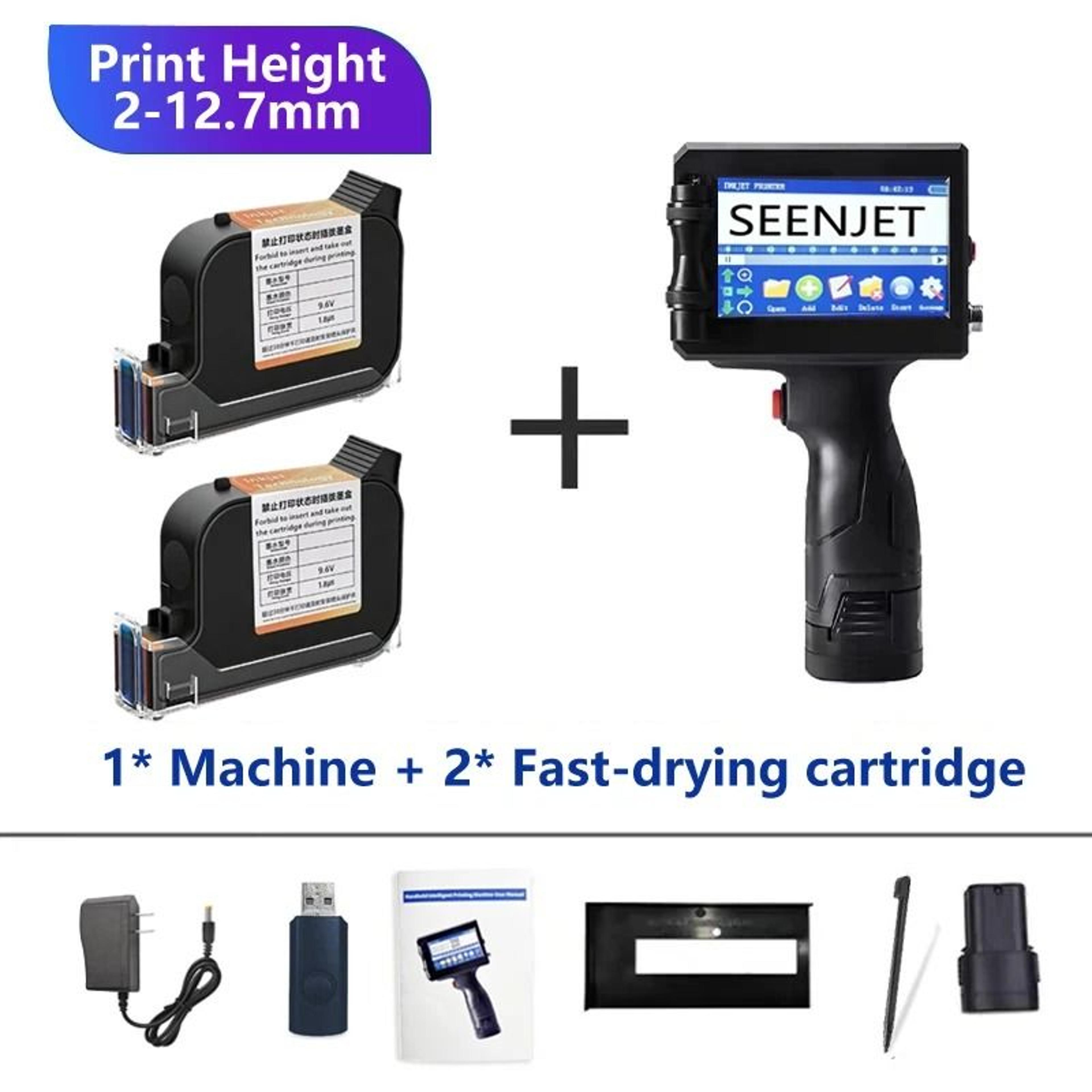 SEENJET 127mm Handheld Inkjet Printer Gun Date Number Logo Coding Machine 7