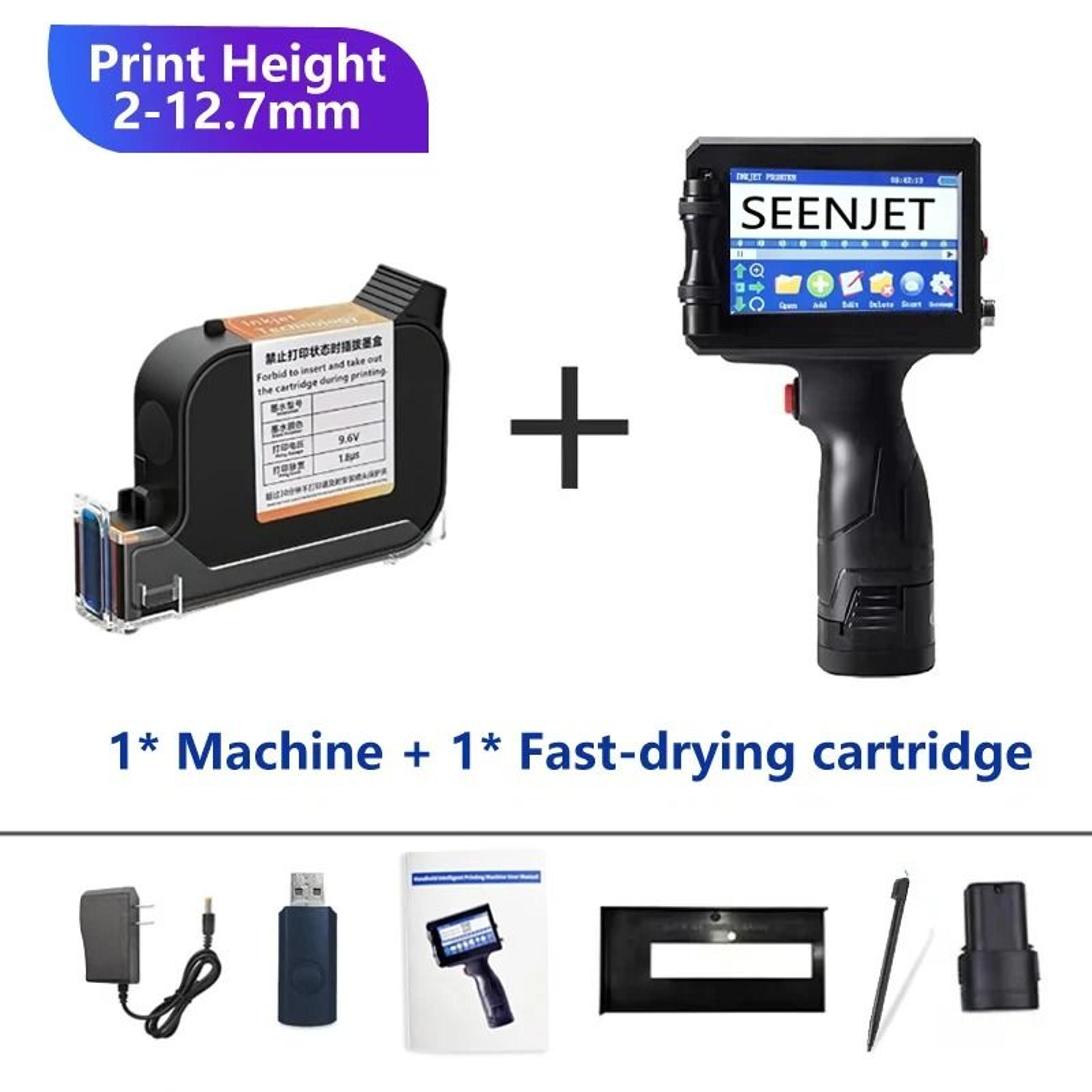SEENJET 127mm Handheld Inkjet Printer Gun Date Number Logo Coding Machine 6