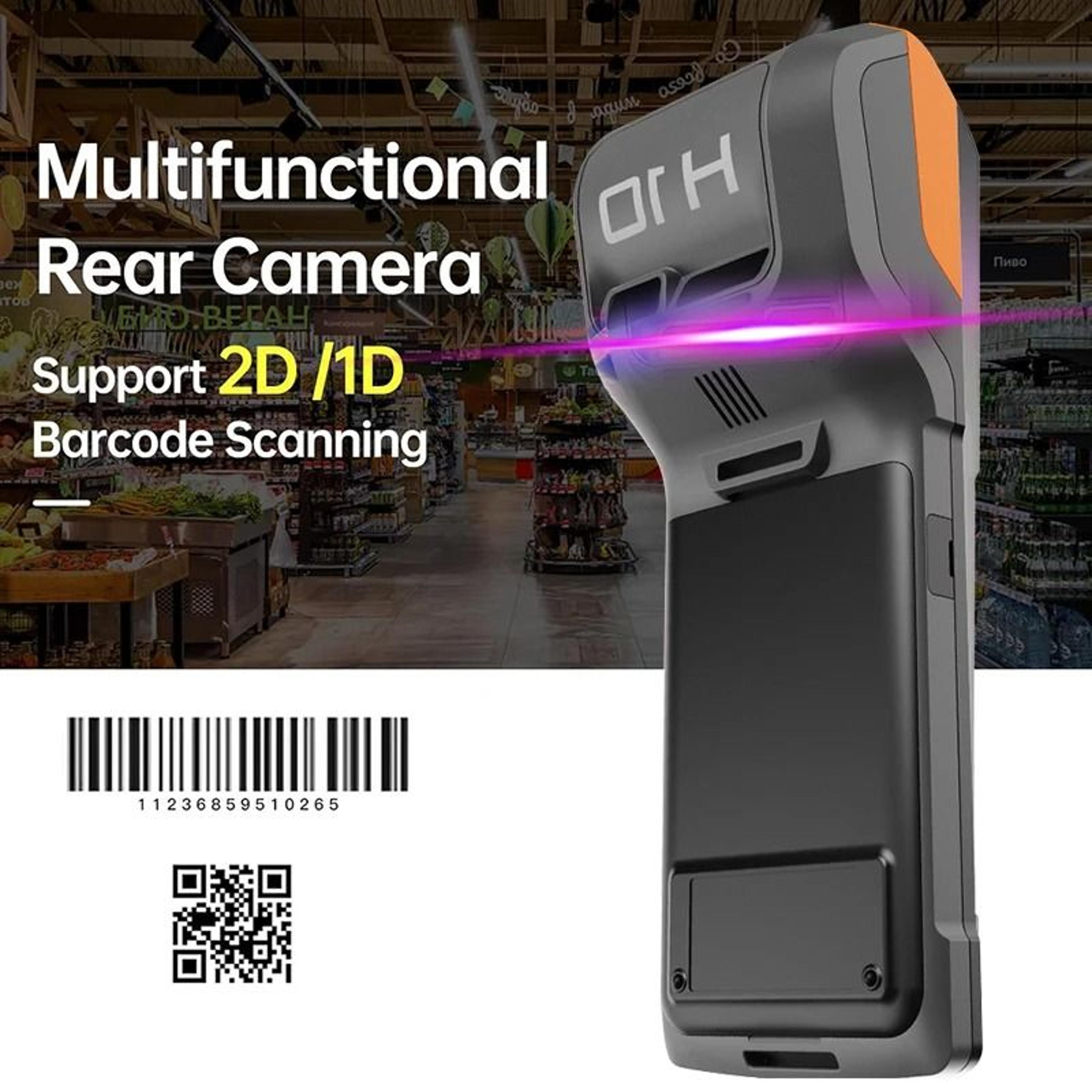 Android 14 Handheld POS PDA Thermal Receipt Printer 55 Handgun Type Cash System 2