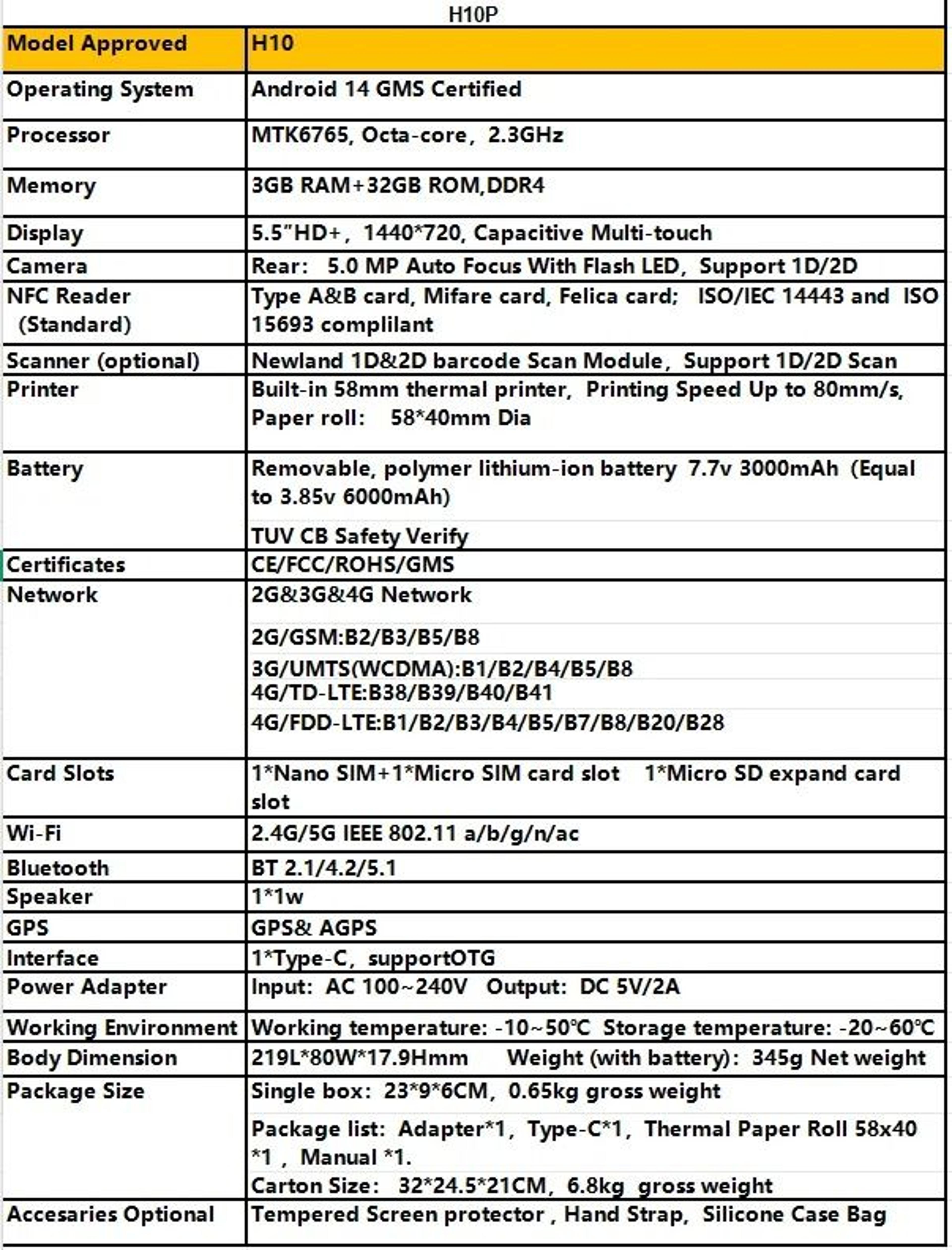 Android 14 Handheld POS PDA Thermal Receipt Printer 55 Handgun Type Cash System 5