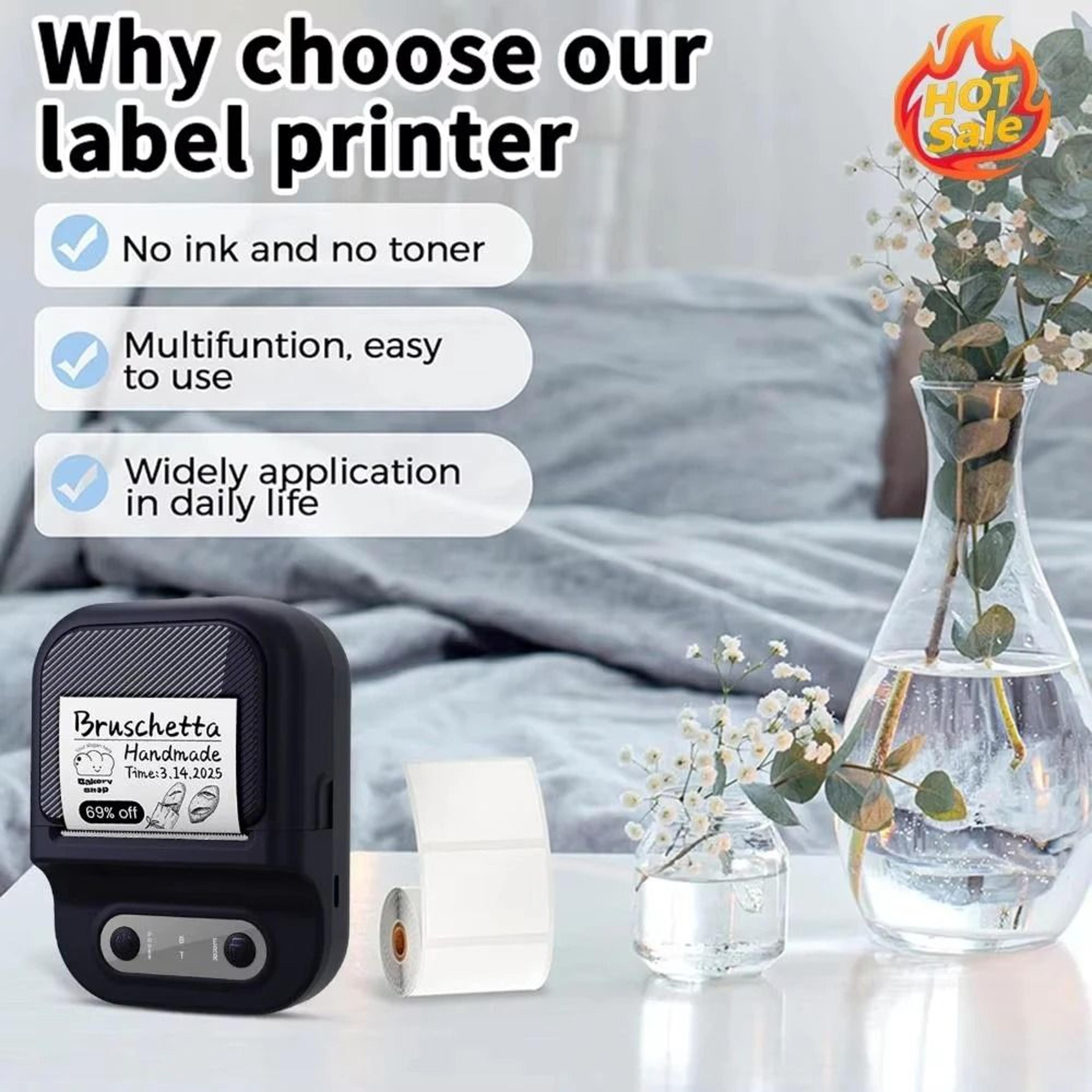 Portable Mini Thermal Label Printer Wireless Bluetooth Marker For Home Office  Business 3