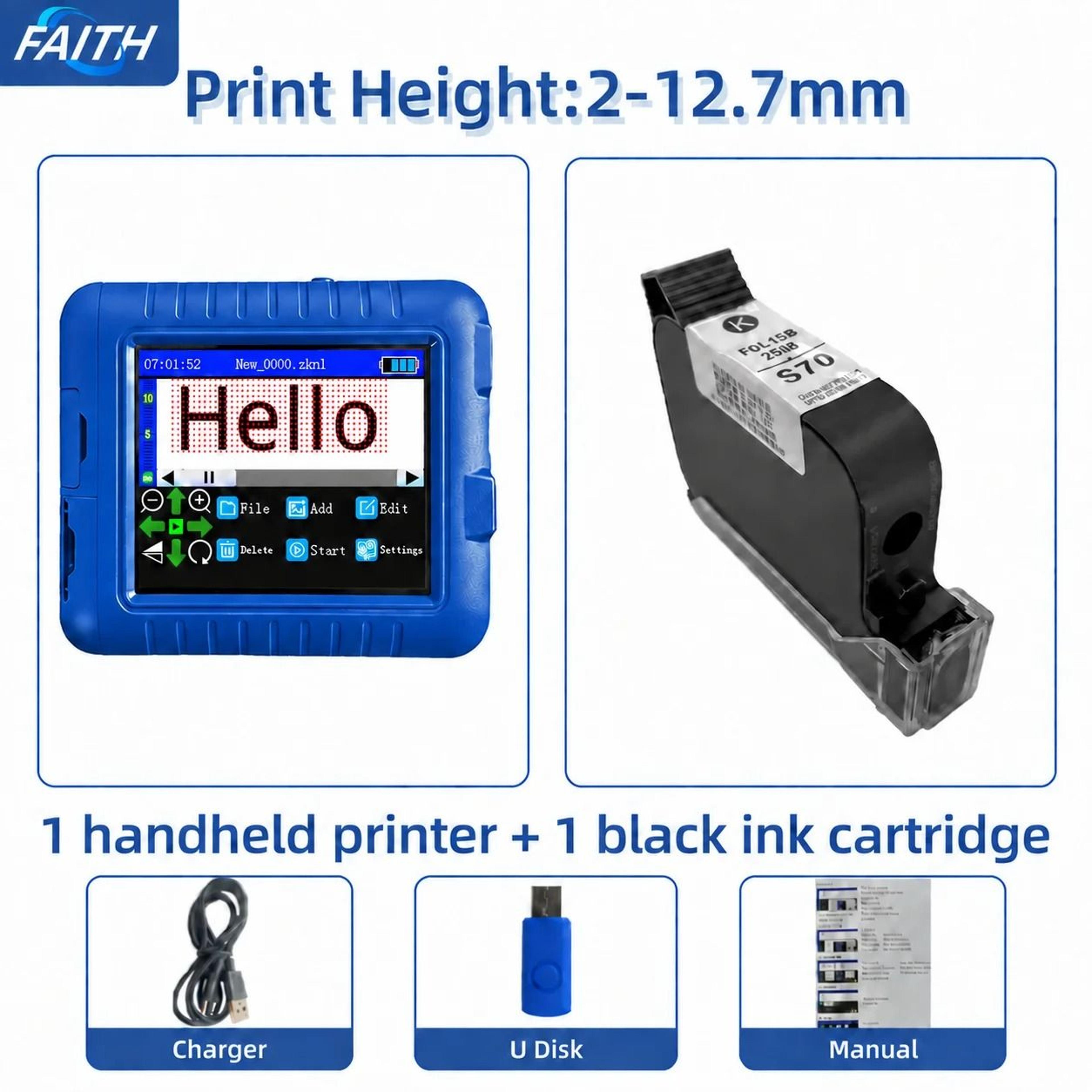 Faith Handheld Inkjet Printer Portable Coding Machine For Carton Plastic Wood  Metal 8