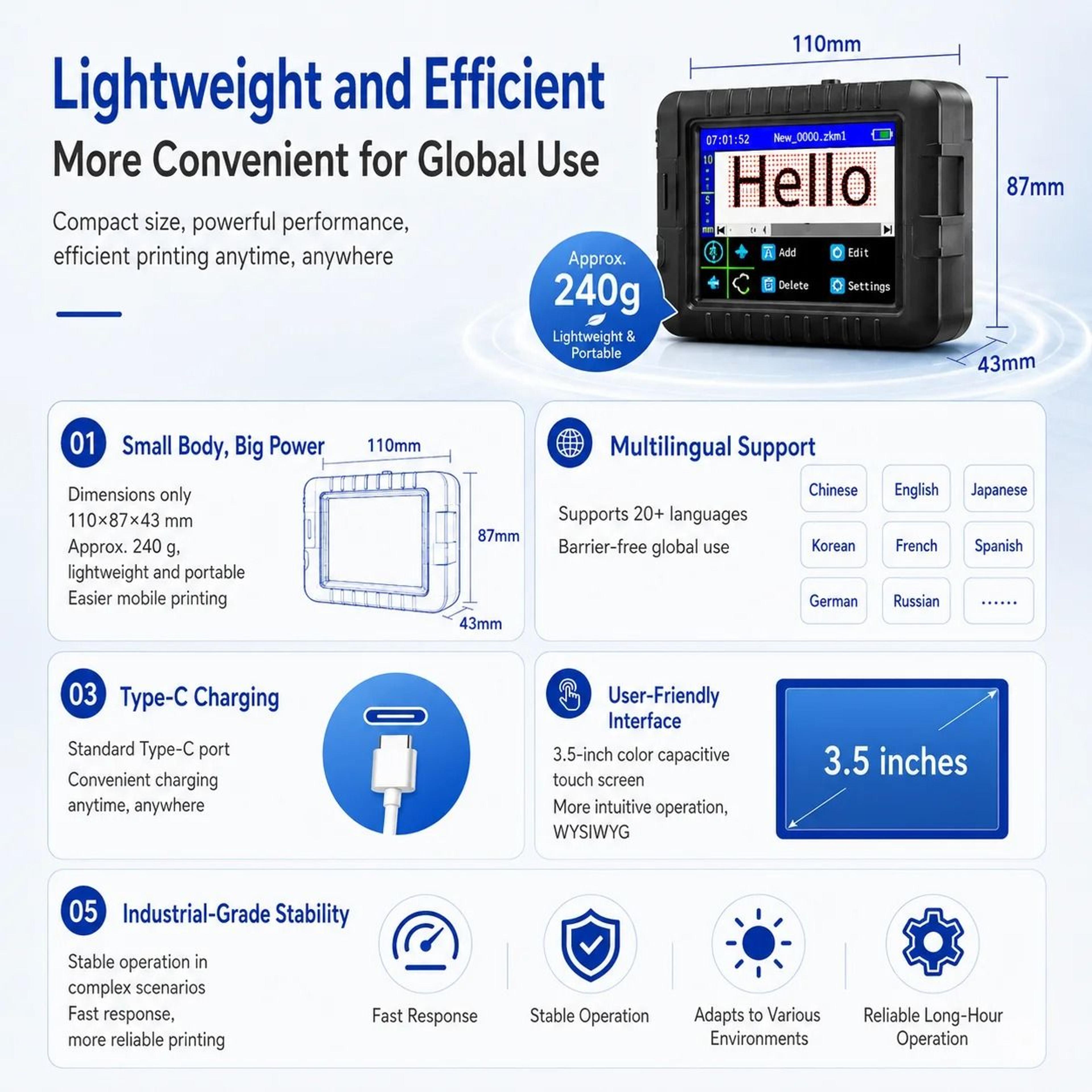 Faith Handheld Inkjet Printer Portable Coding Machine For Carton Plastic Wood  Metal 4
