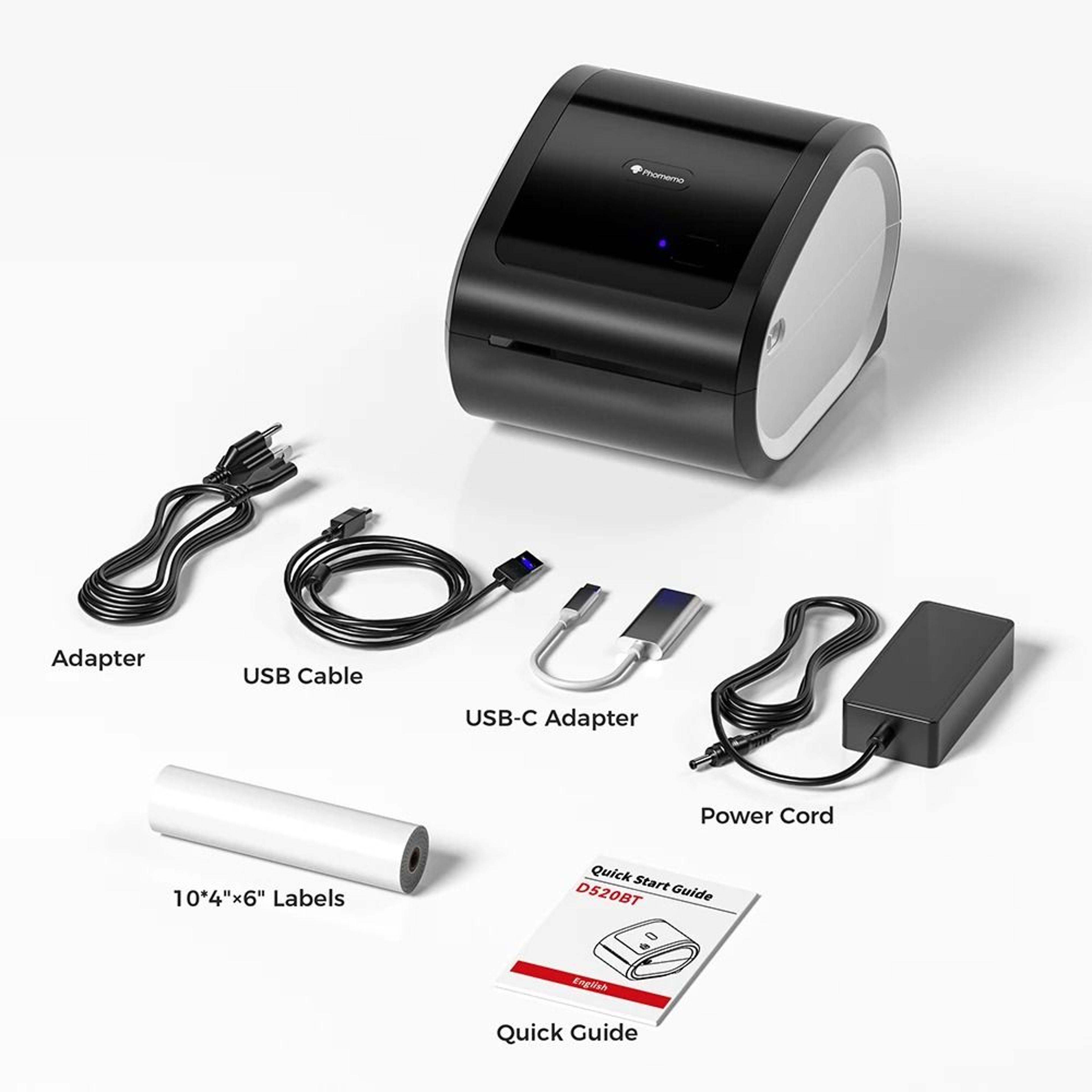 Phomemo D520BT Wireless Bluetooth Thermal Shipping Label Printer 4x6 Commercial Express Package Mak 6