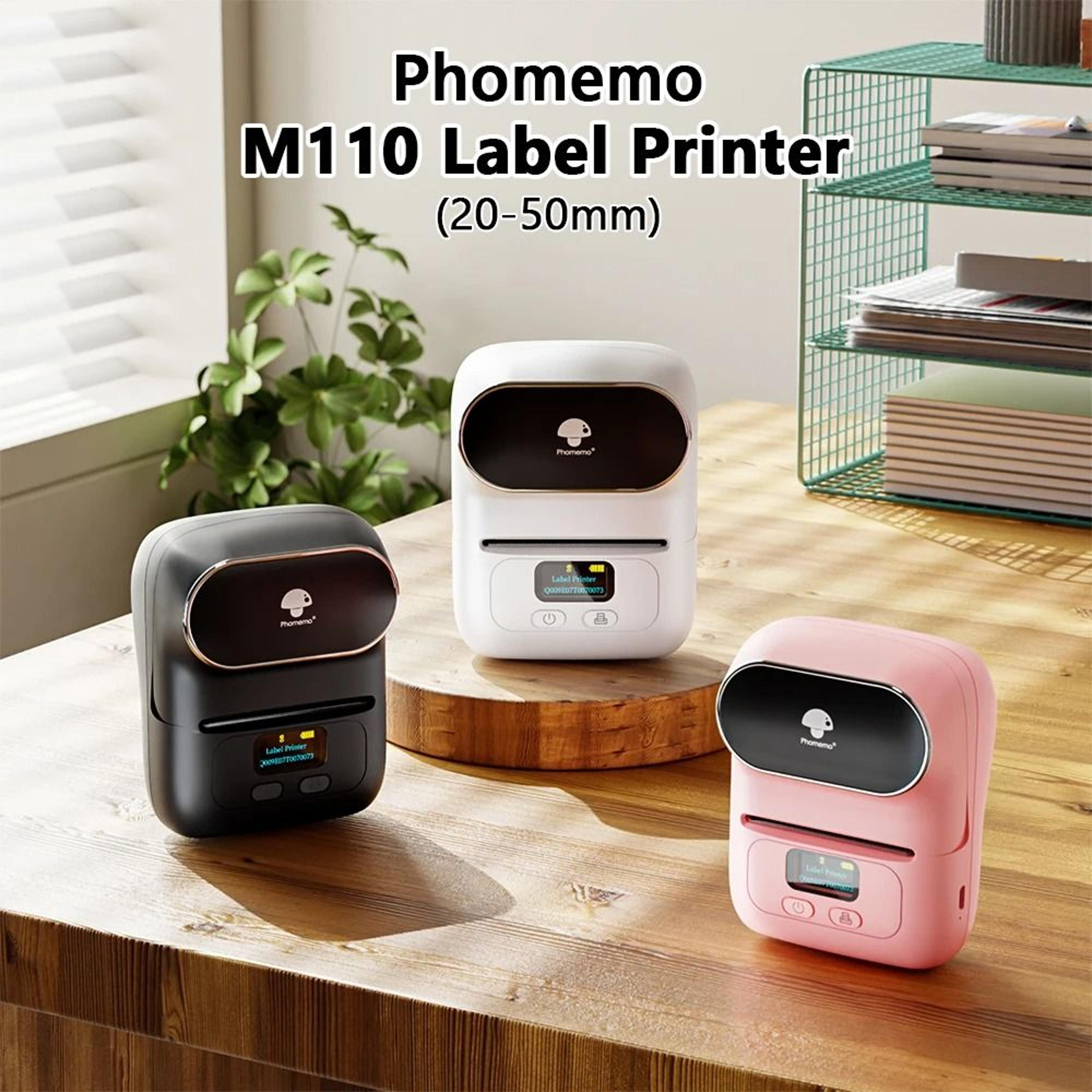 phomemo m110 portable mini thermal label printer wireless bluetooth sticker tag maker