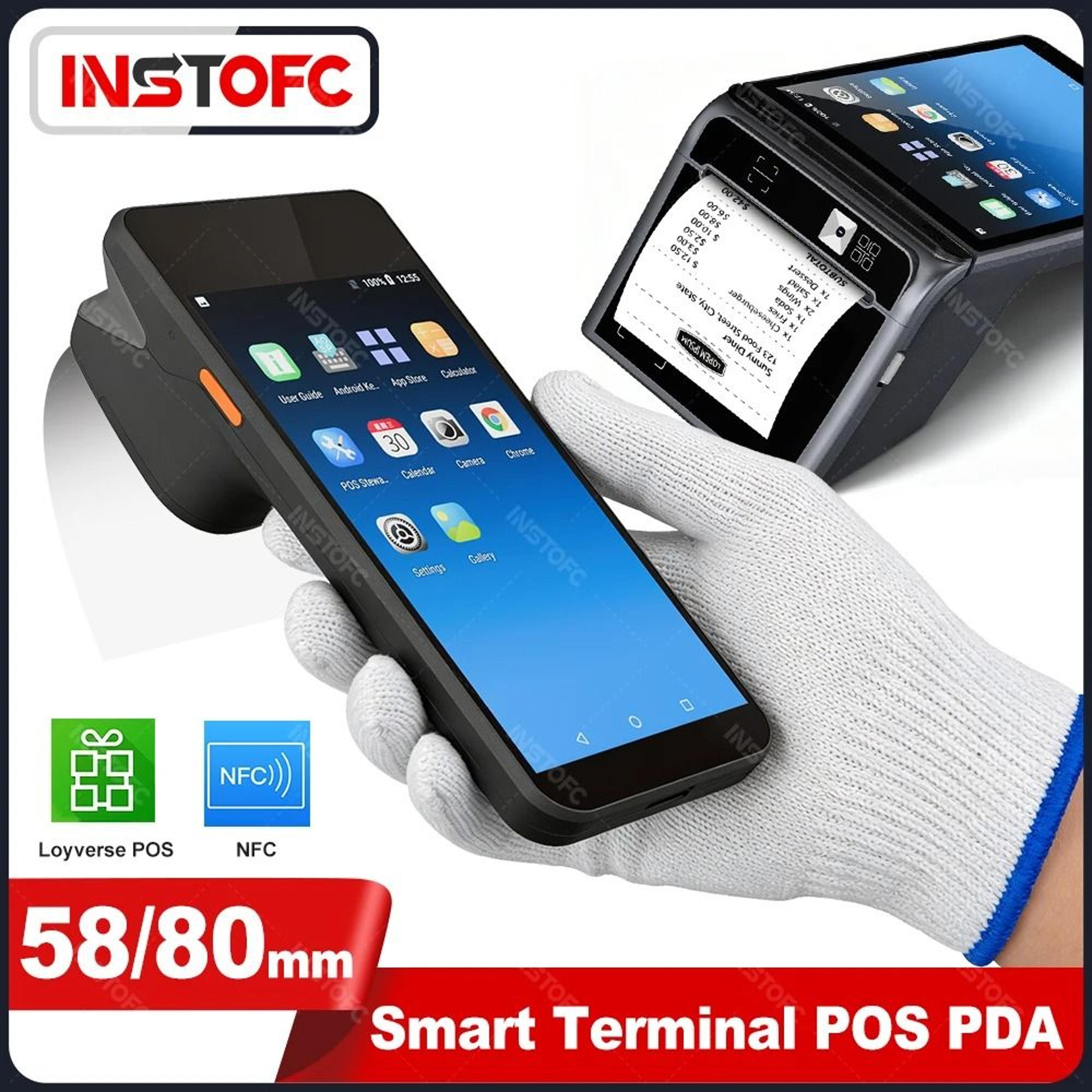 android 14 all-in-one pos pda terminal with 58mm/80mm thermal receipt printer & nfc