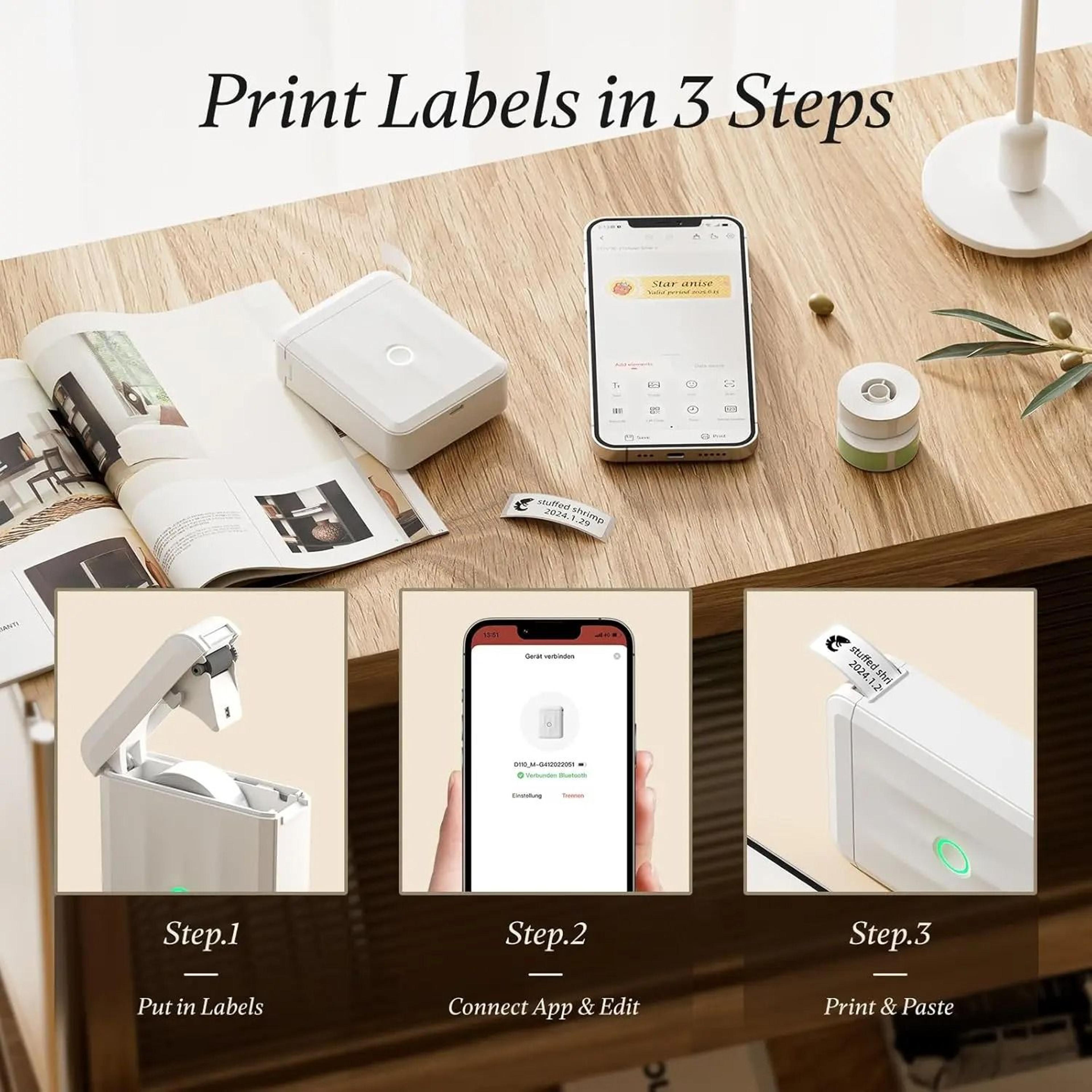 Niimbot D110 Smart Portable Label Printer Mini Pocket Bluetooth Thermal Sticker Maker 3