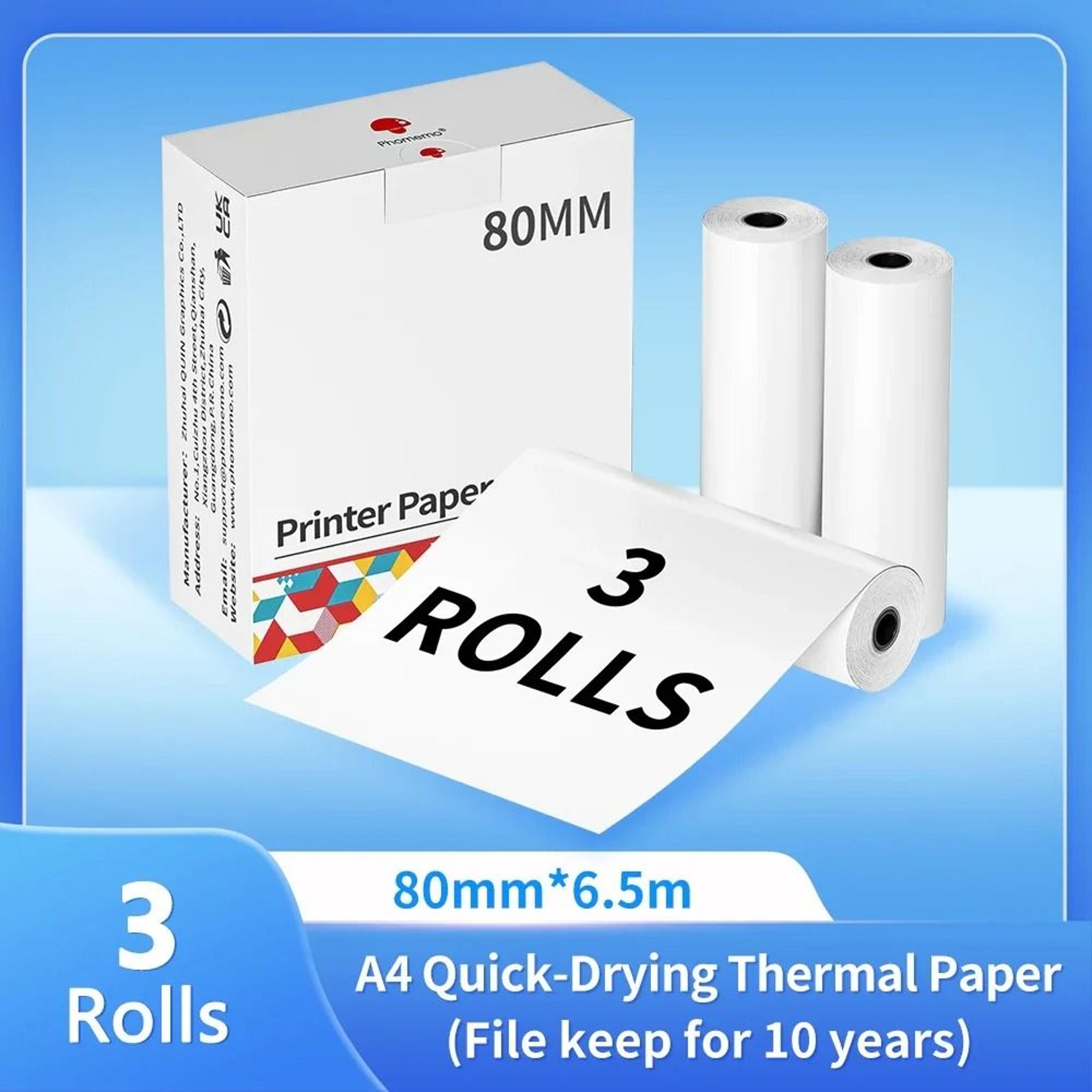 A4 Thermal Paper Rolls 210mm Continuous White Print Paper Compatible With M832 Portable Printer 6