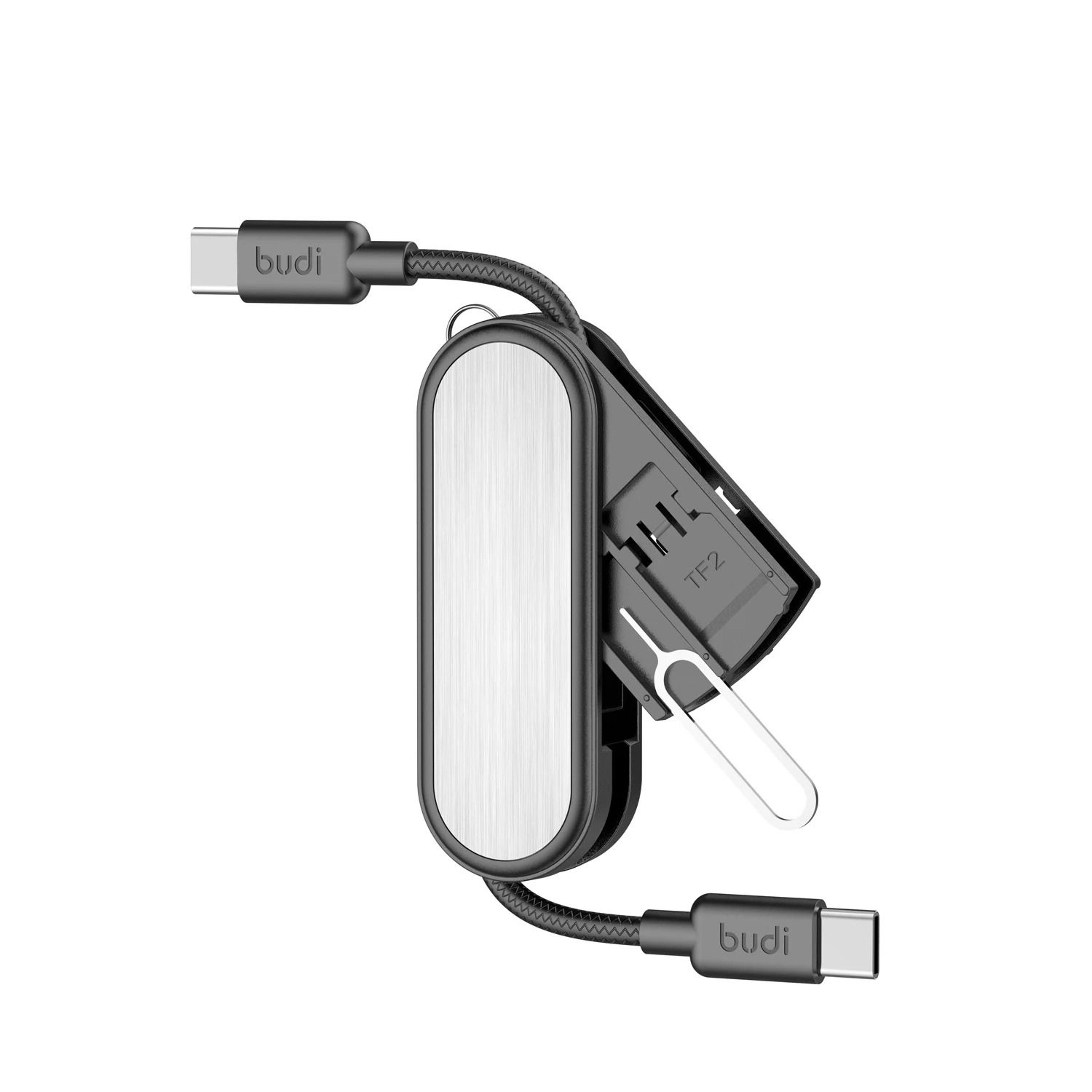 BUDI 65W USBC To USBC Fast Charging Cable With SIM Card Removal Pin  Memory Card Storage Case 6