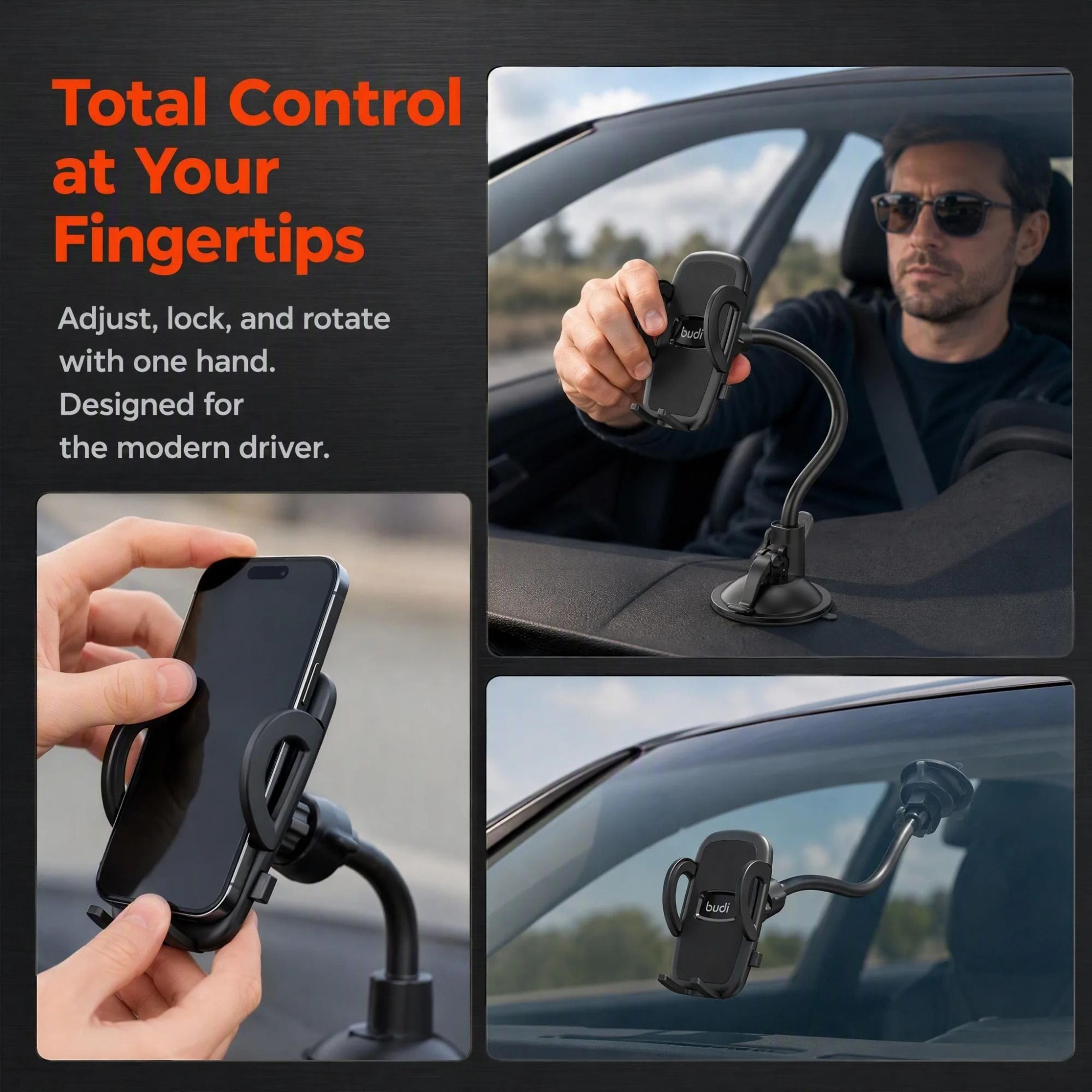 Universal 2in1 Car Phone Mount  360 Rotatable Dashboard  Windshield Suction Cup Phone Holder 5