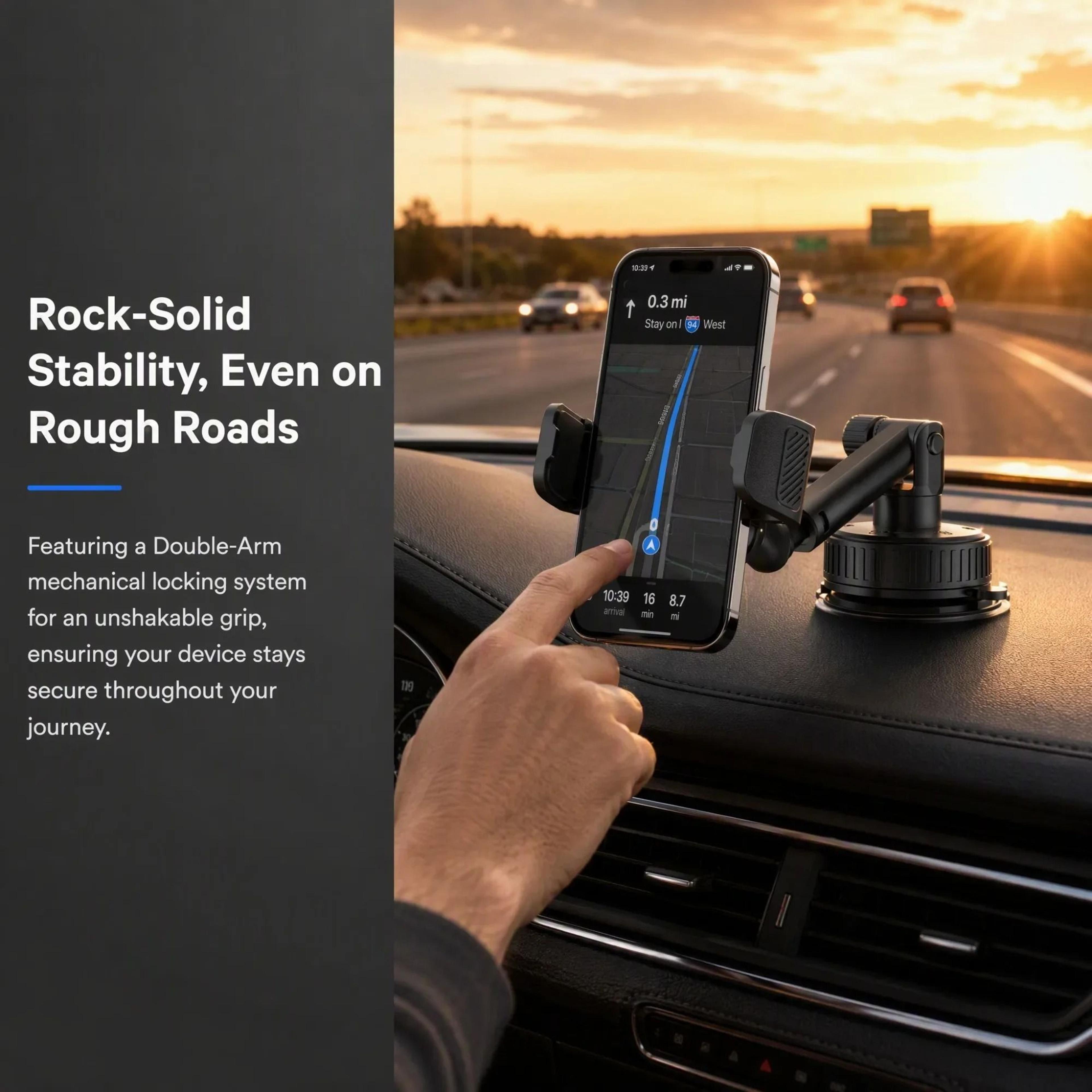 Mechanical Clamping Universal Car Phone Mount  Telescopic Long Arm Suction Cup Windshield  Dashboar 5