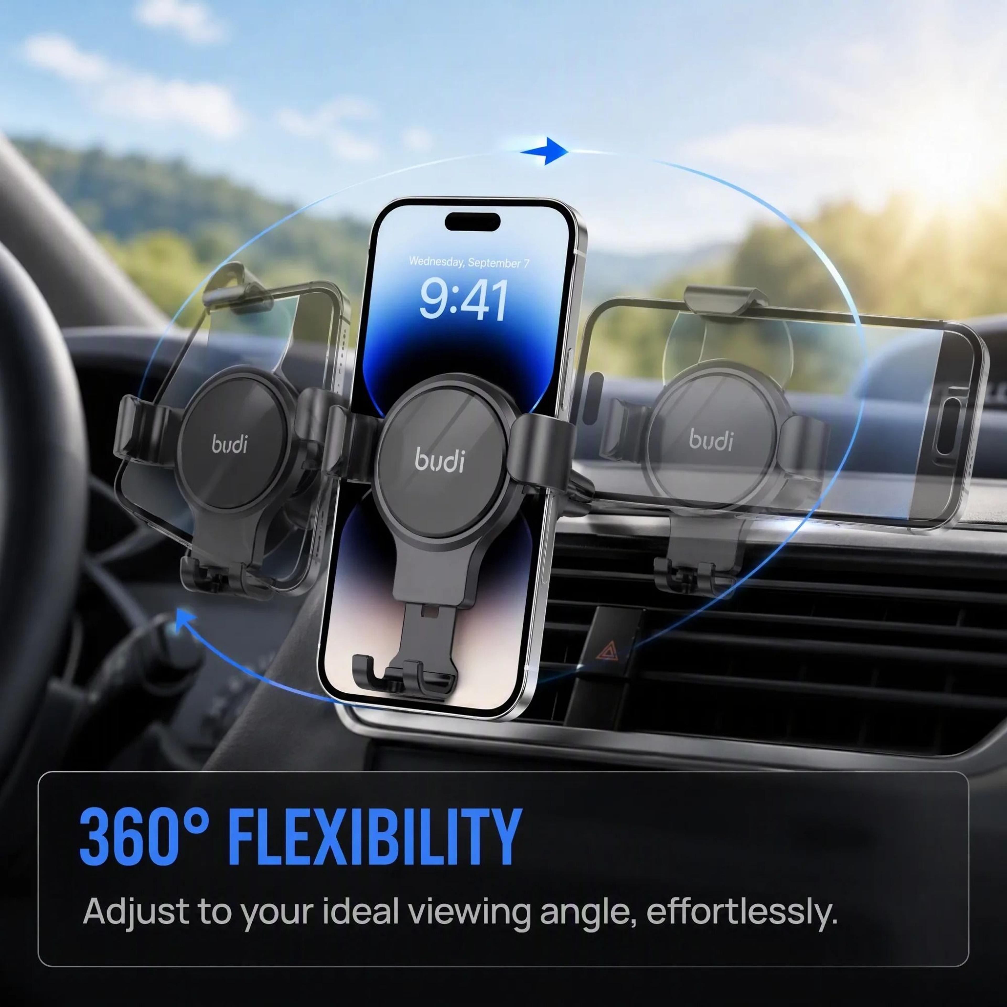 Universal Gravity Car Air Vent Phone Holder  360 AutoClamping Mount 5