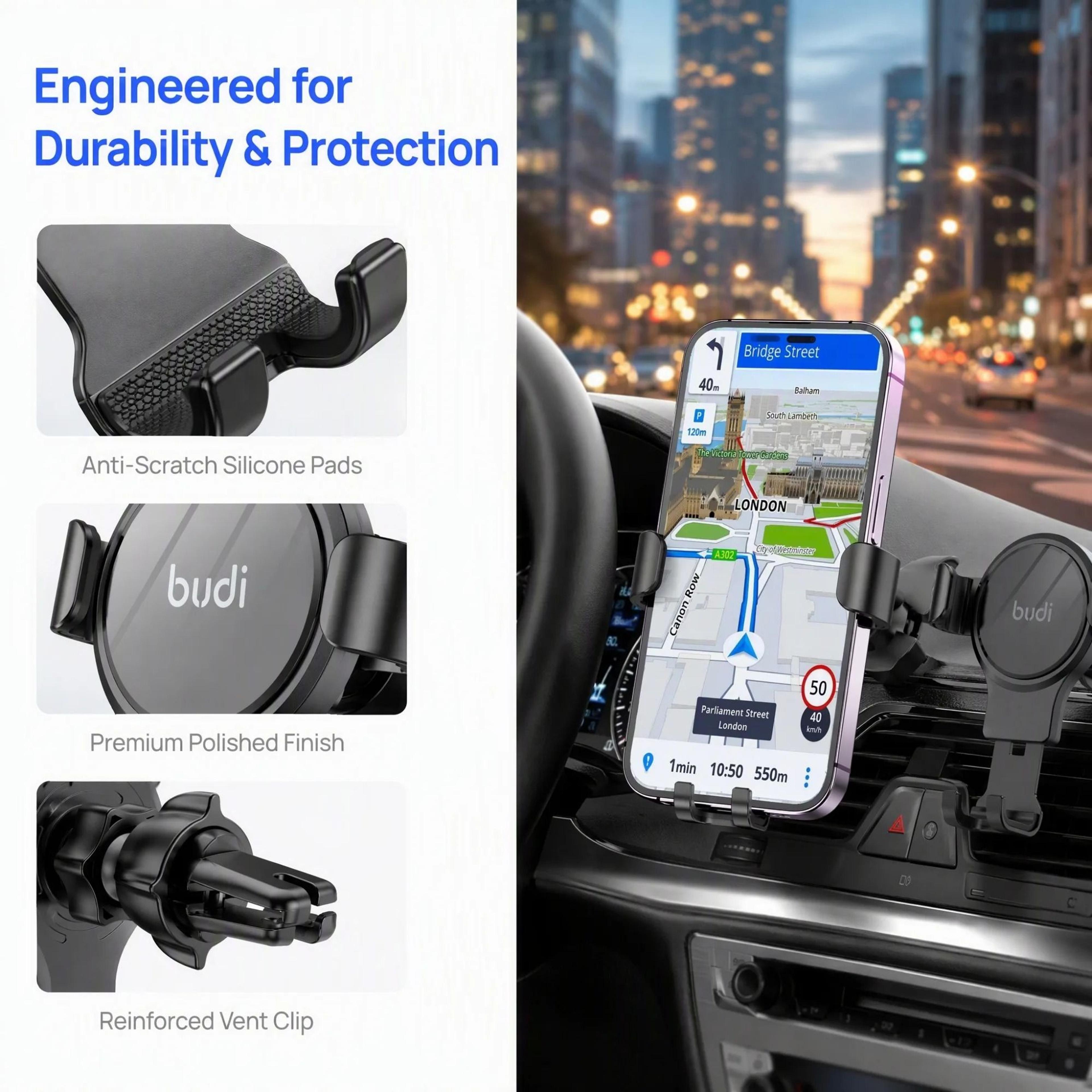 Universal Gravity Car Air Vent Phone Holder  360 AutoClamping Mount 3