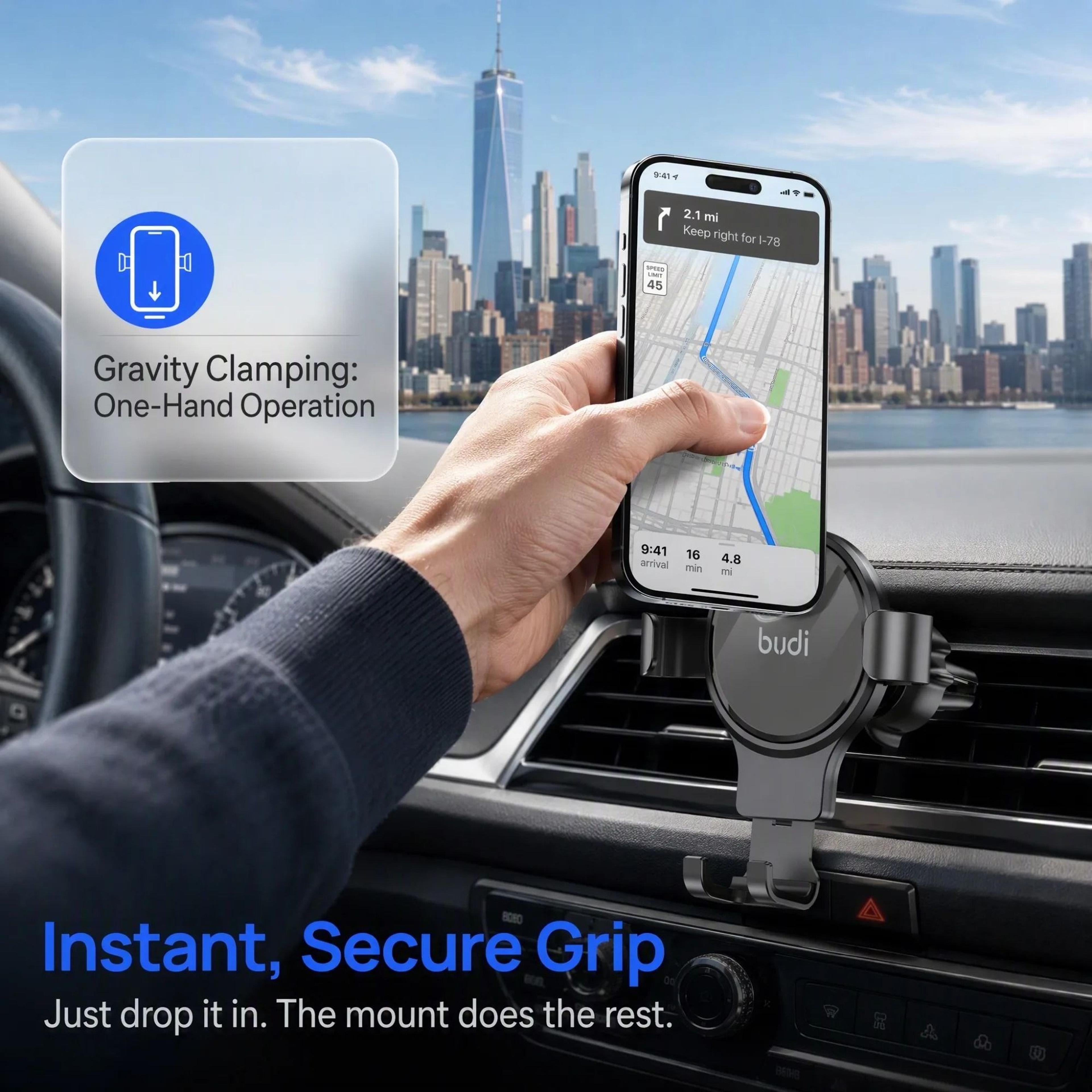 Universal Gravity Car Air Vent Phone Holder  360 AutoClamping Mount 4
