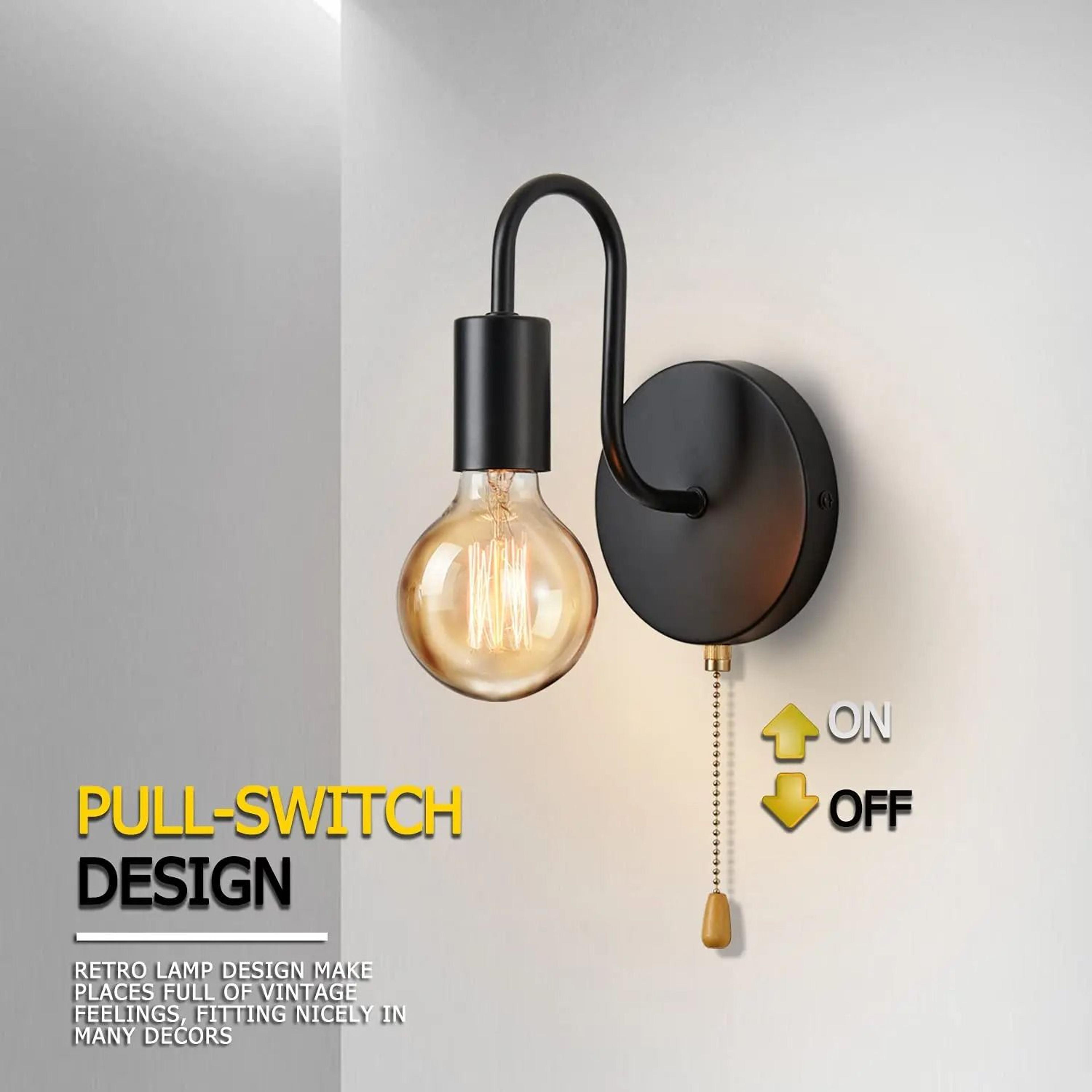 nordic industrial black iron wall sconce – modern e27 bedside & vanity lamp fixture