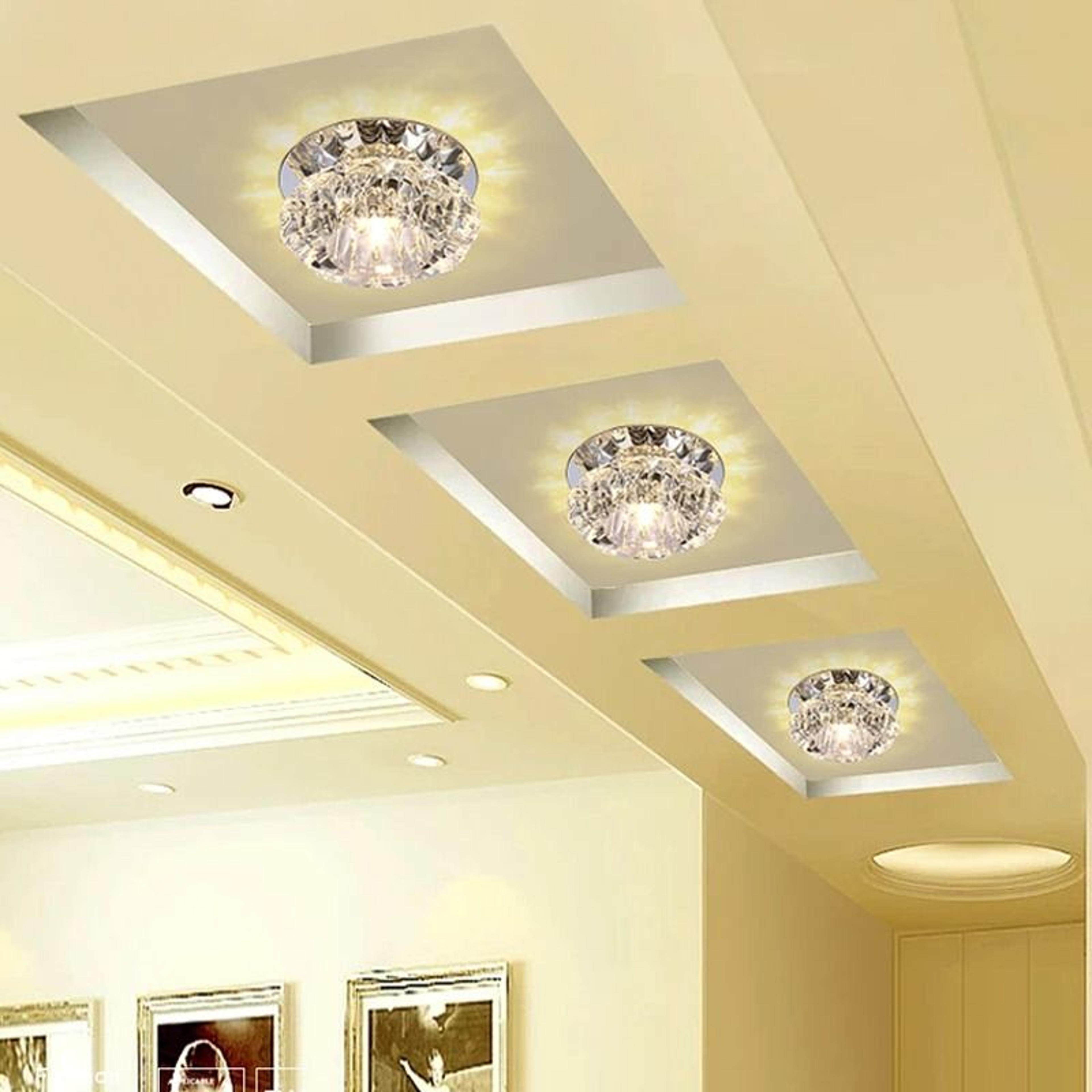 Modern Crystal FlushMount LED Ceiling Lamp  Luxury Mini Corridor  Balcony Light 3