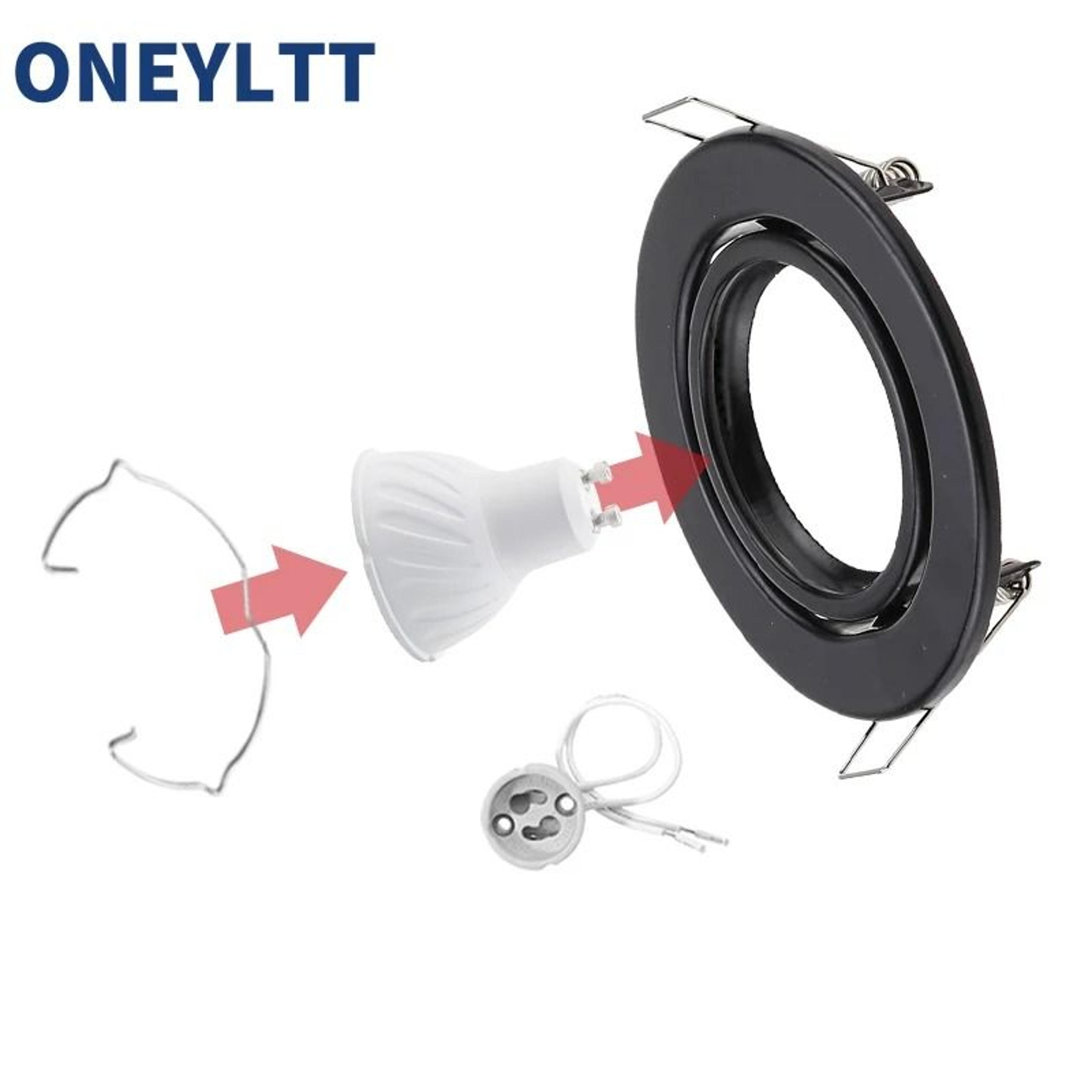 Adjustable Recessed GU10 MR16 Spotlight Frame  70mm Cutout Ceiling Downlight Holder 3