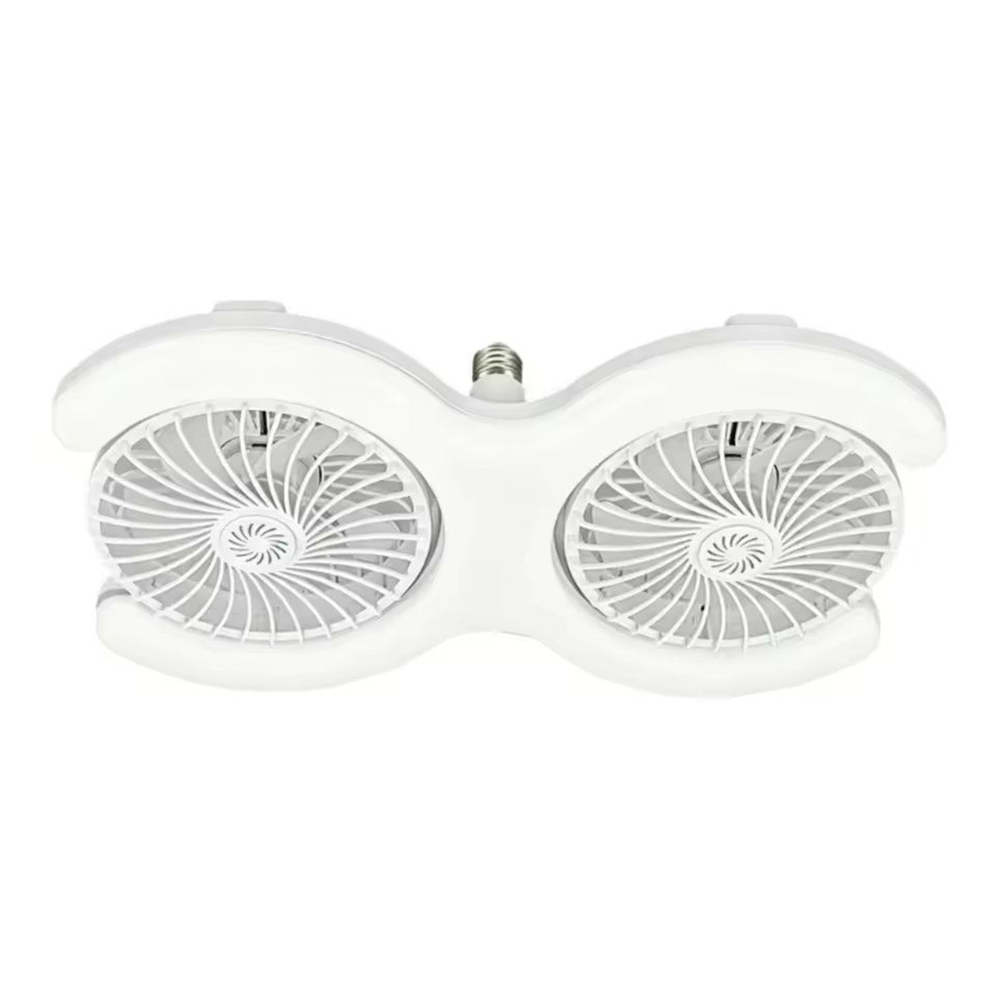 DualHead E27 Socket Ceiling Fan With LED Light  Remote  Silent MultiAngle Airflow Lamp 2